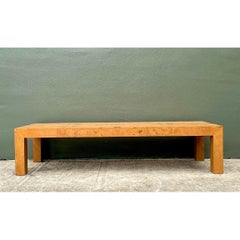 Vintage Burl Wood Parsons Coffee Table