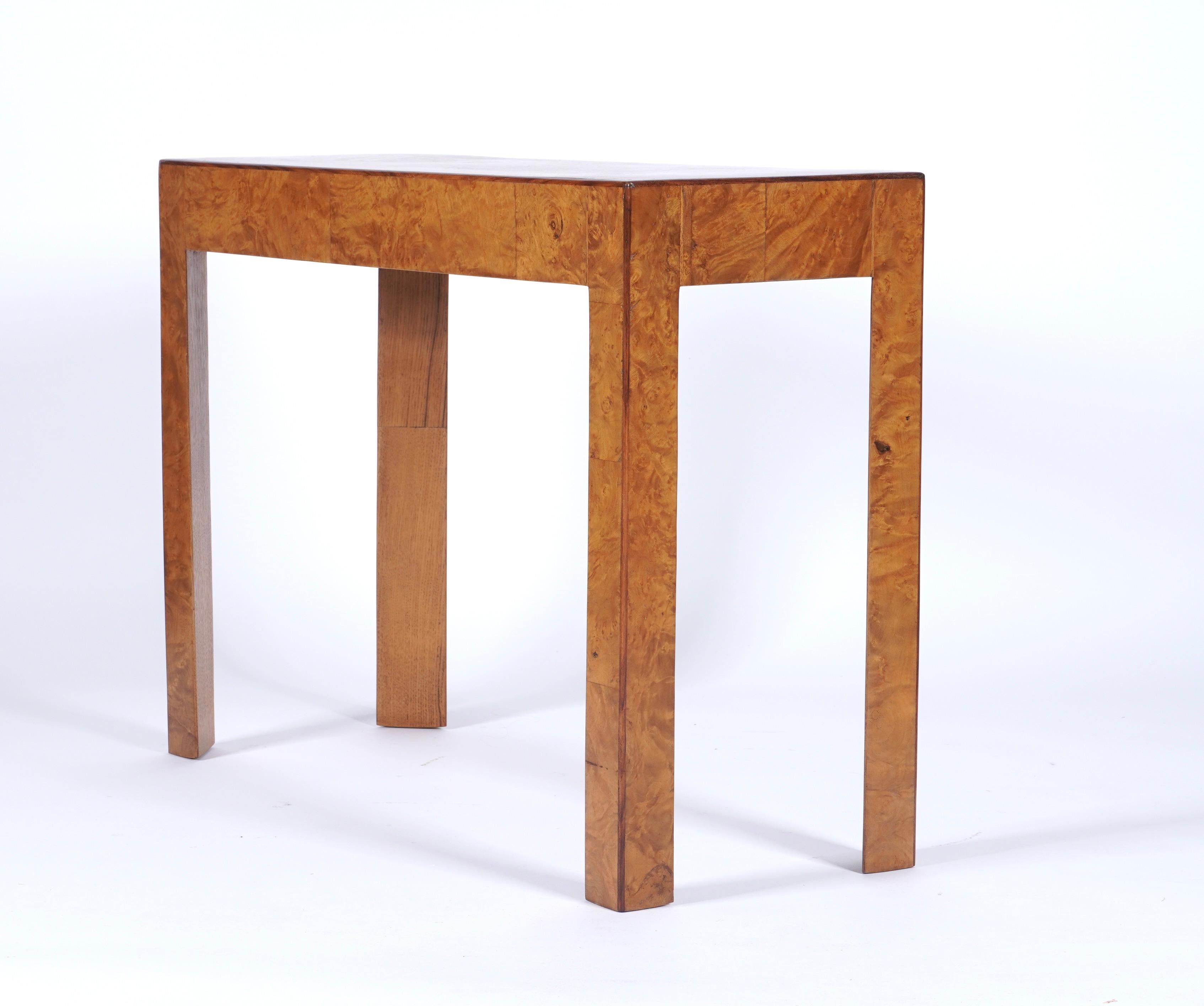 Late 20th Century Vintage Burl Wood Parsons / Console Table