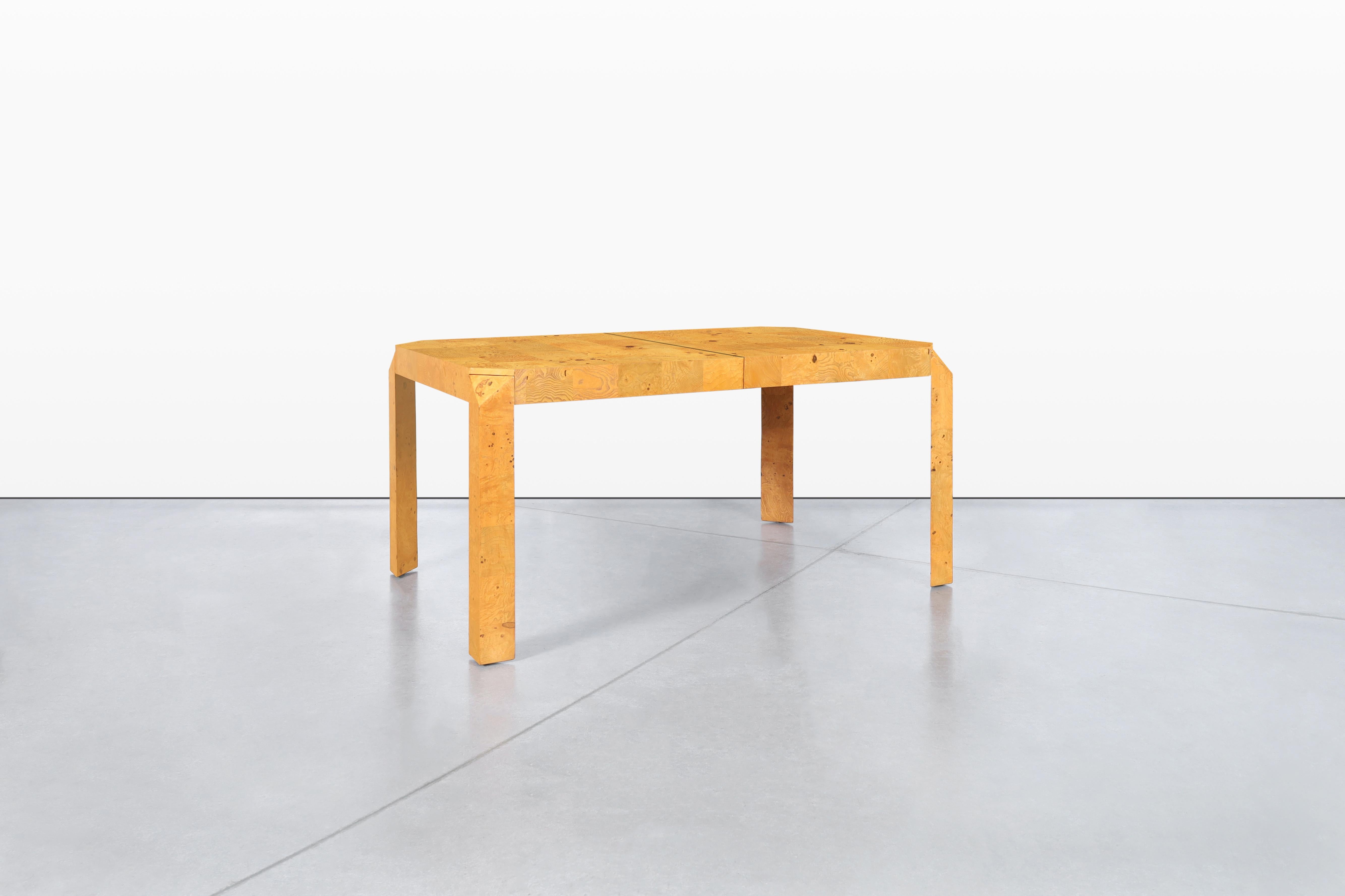 Fin du 20e siècle Table de salle à manger Parsons vintage en broussin en vente