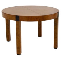Vintage burl wood round dining table by Grange