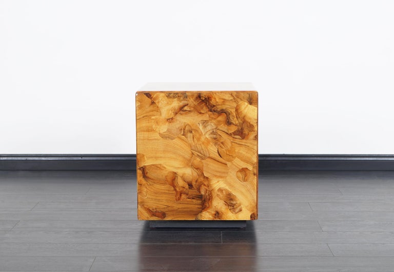 Vintage Burl Wood Side Table by Pace Collection at 1stDibs