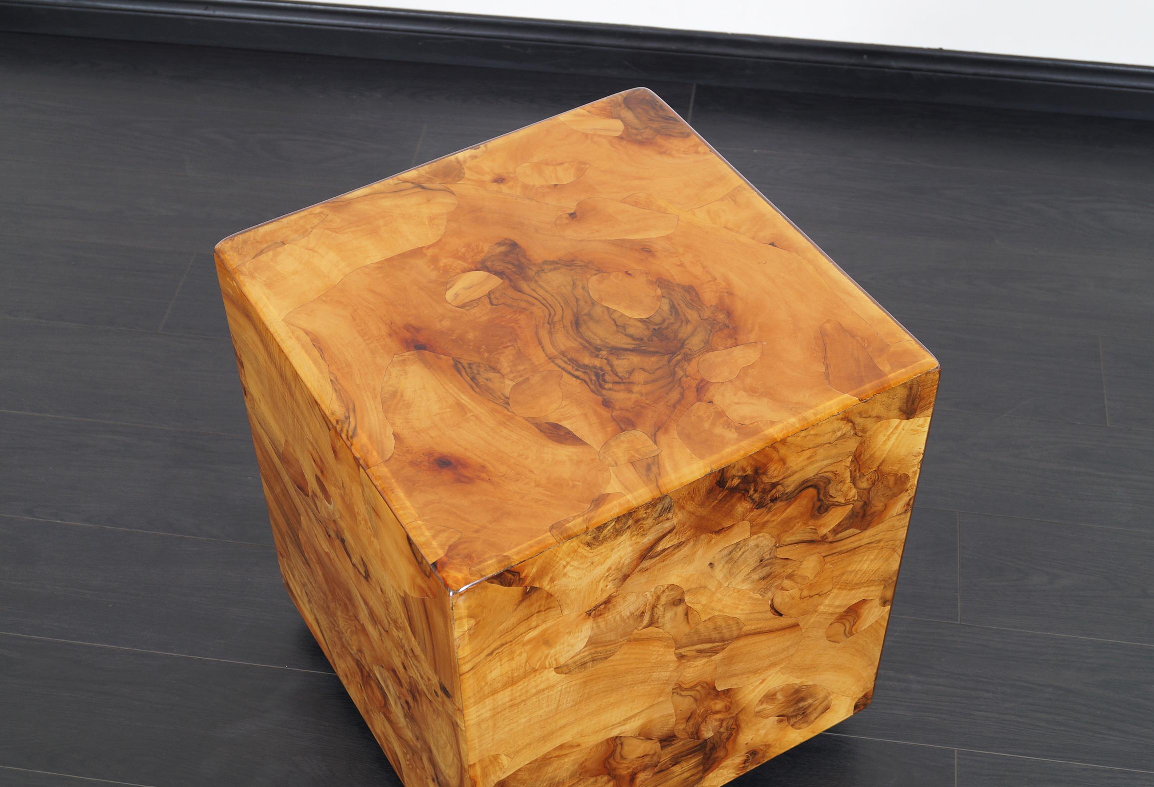American Vintage Burl Wood Side Table by Pace Collection