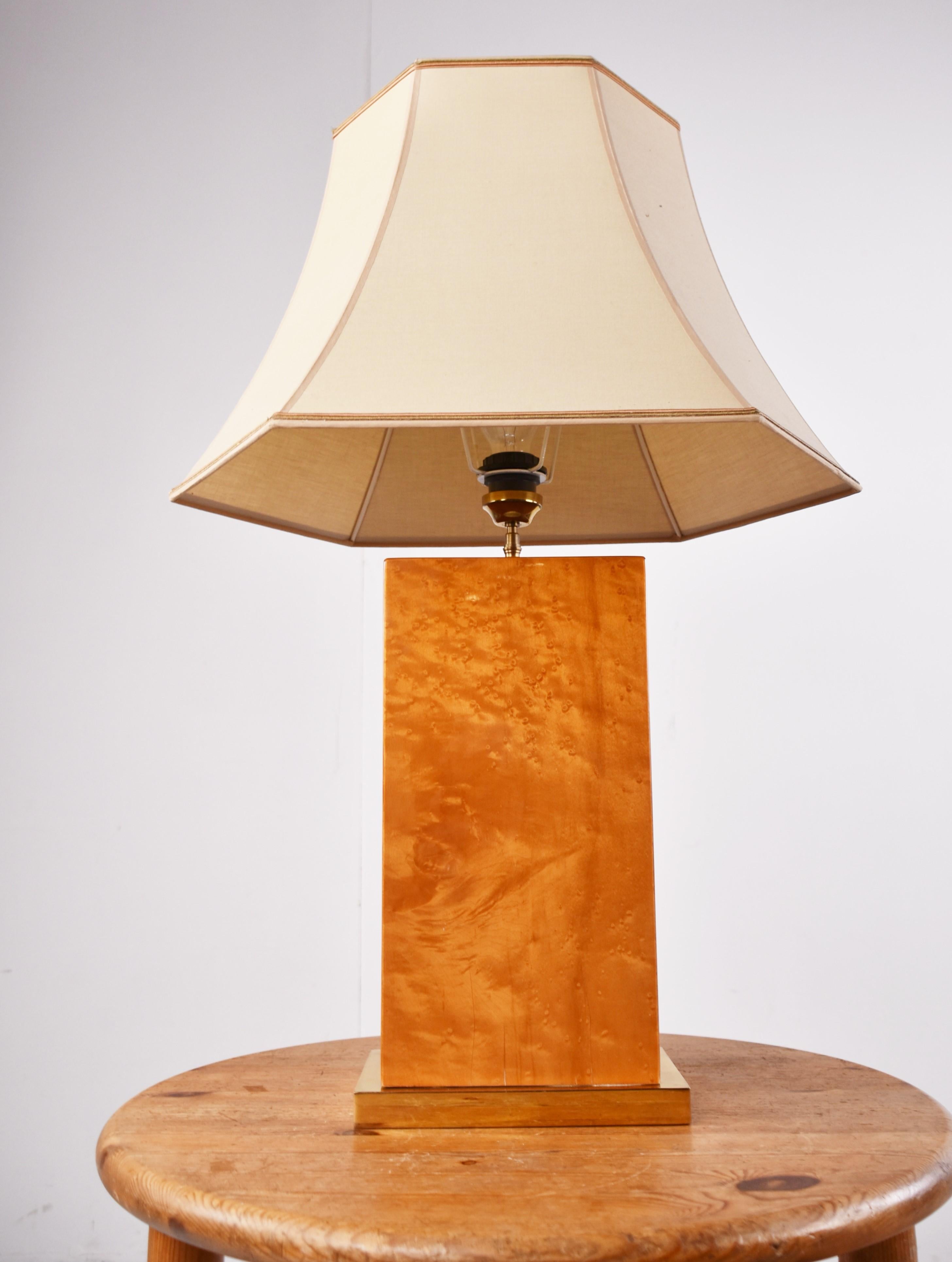 Fin du 20e siècle Lampe de table vintage en bois de ronce, 1970 en vente