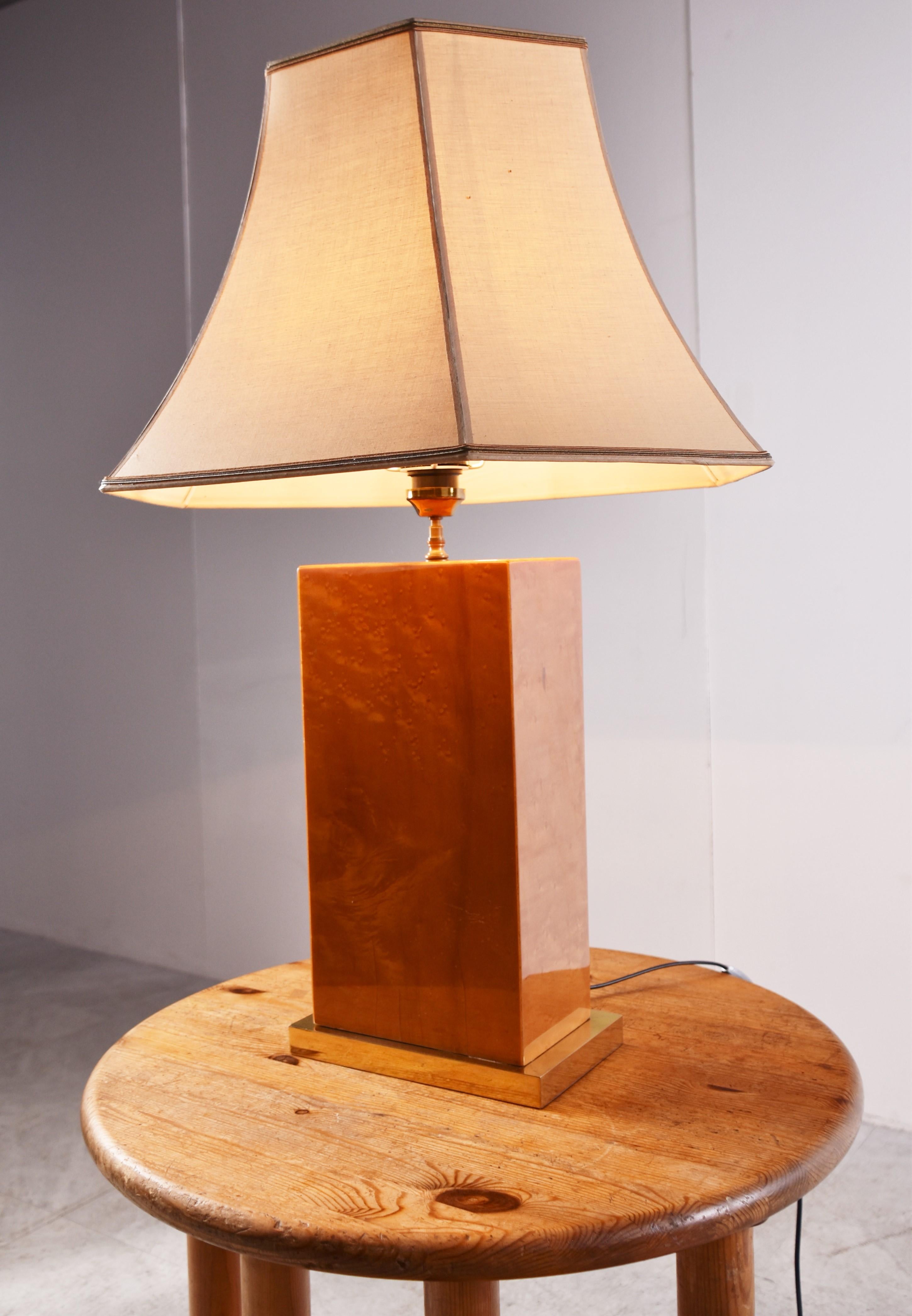 Vintage Burl Wood Table Lamp, 1970s For Sale 1