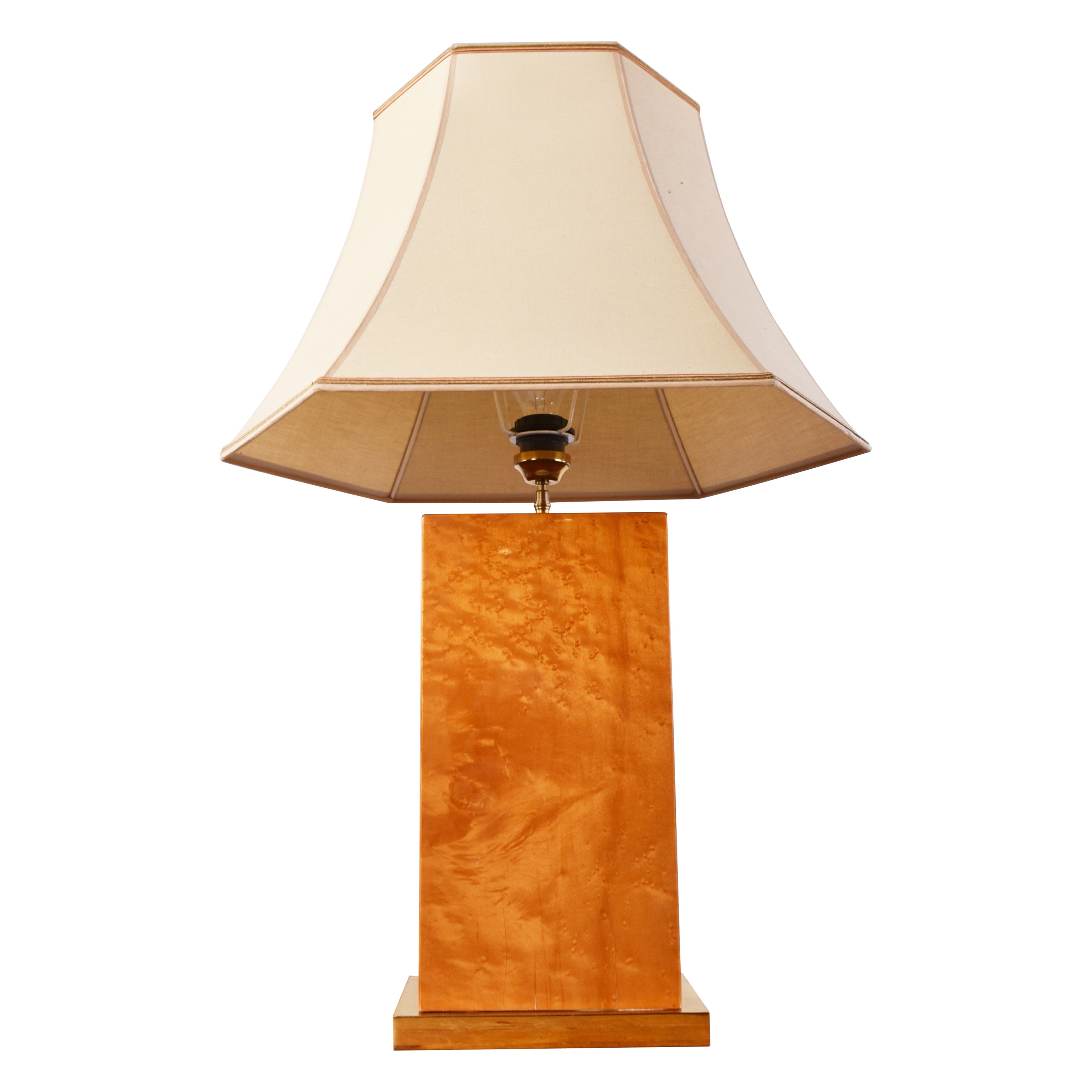 Lámpara de mesa Vintage Burl Wood, años 70