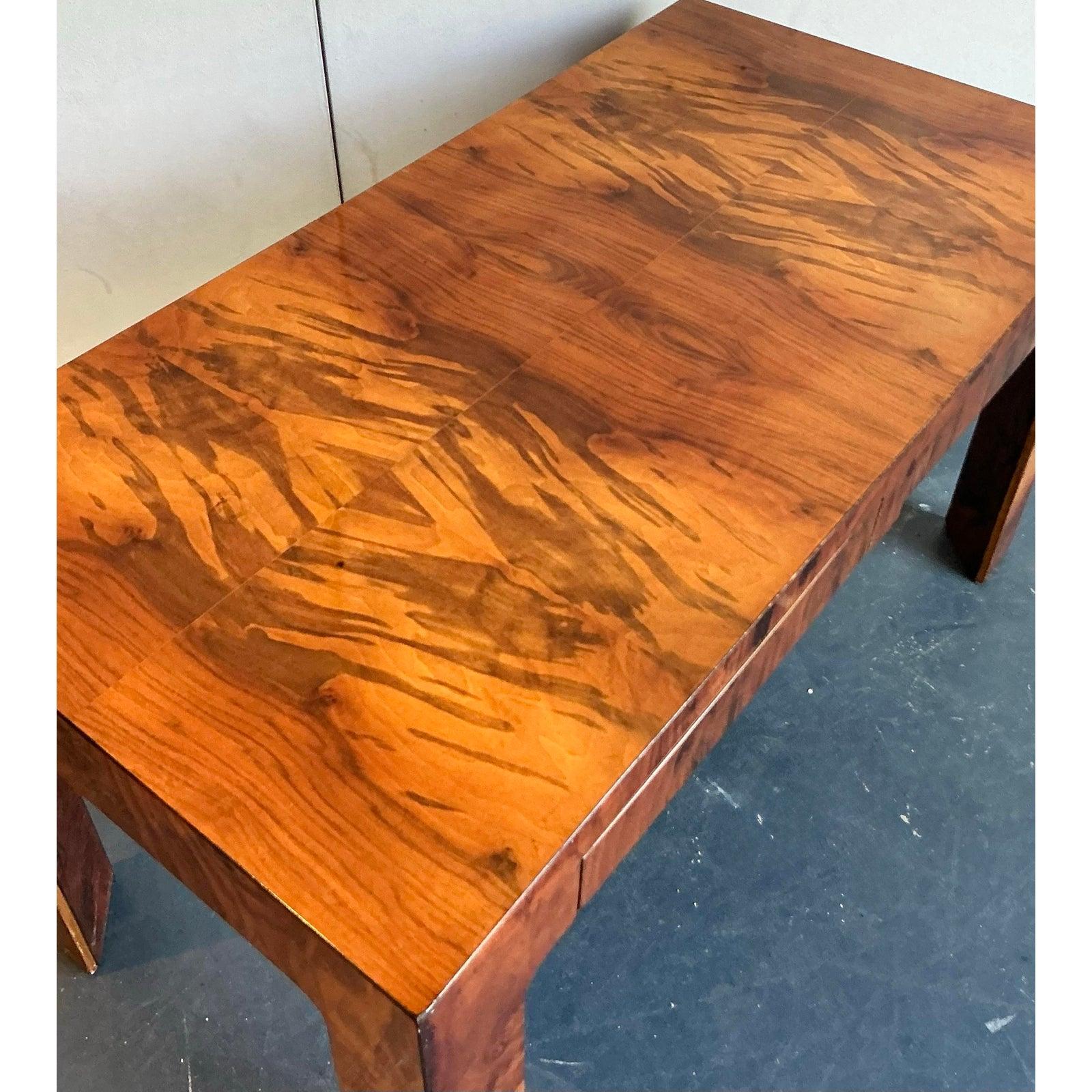 Vintage Burl Wood Writing Desk For Sale 1