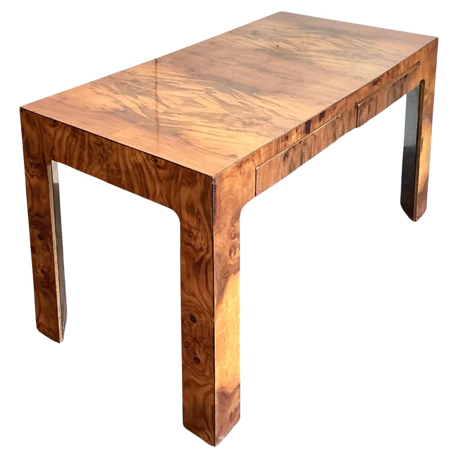 Vintage Burl Wood Writing Desk