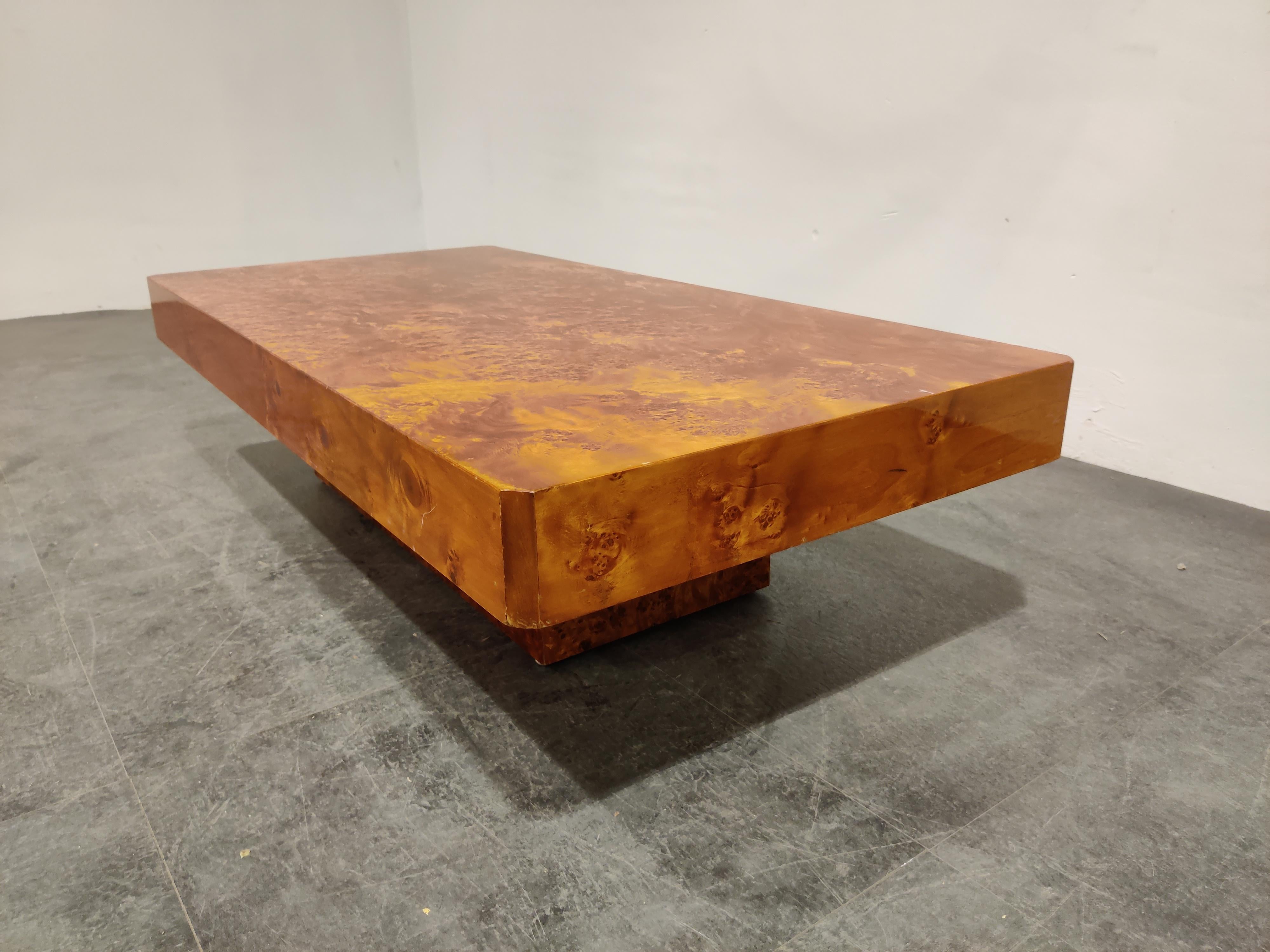 Vintage Burl Wooden Coffee Table, 1970s at 1stDibs