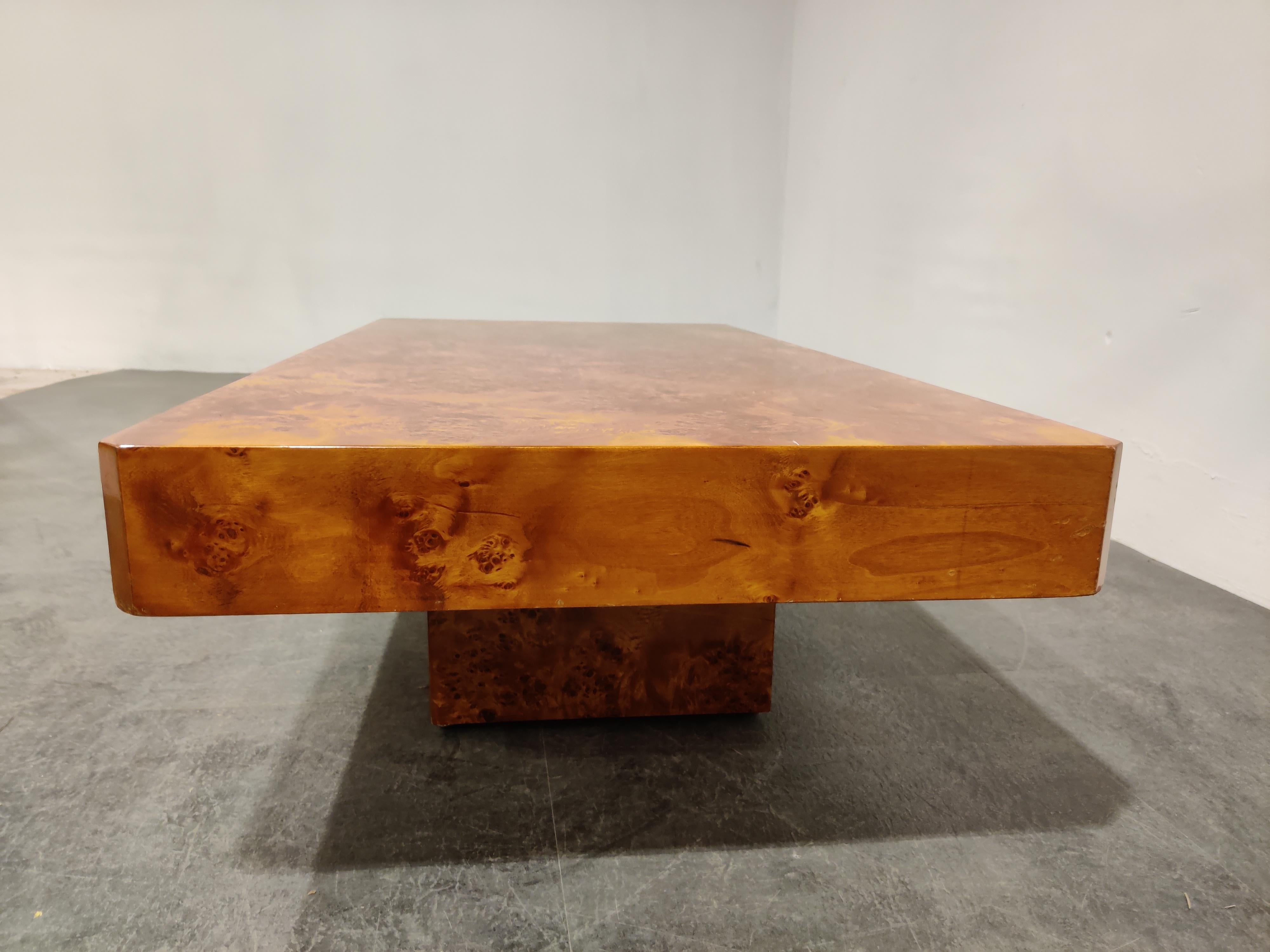 Vintage Burl Wooden Coffee Table, 1970s at 1stDibs