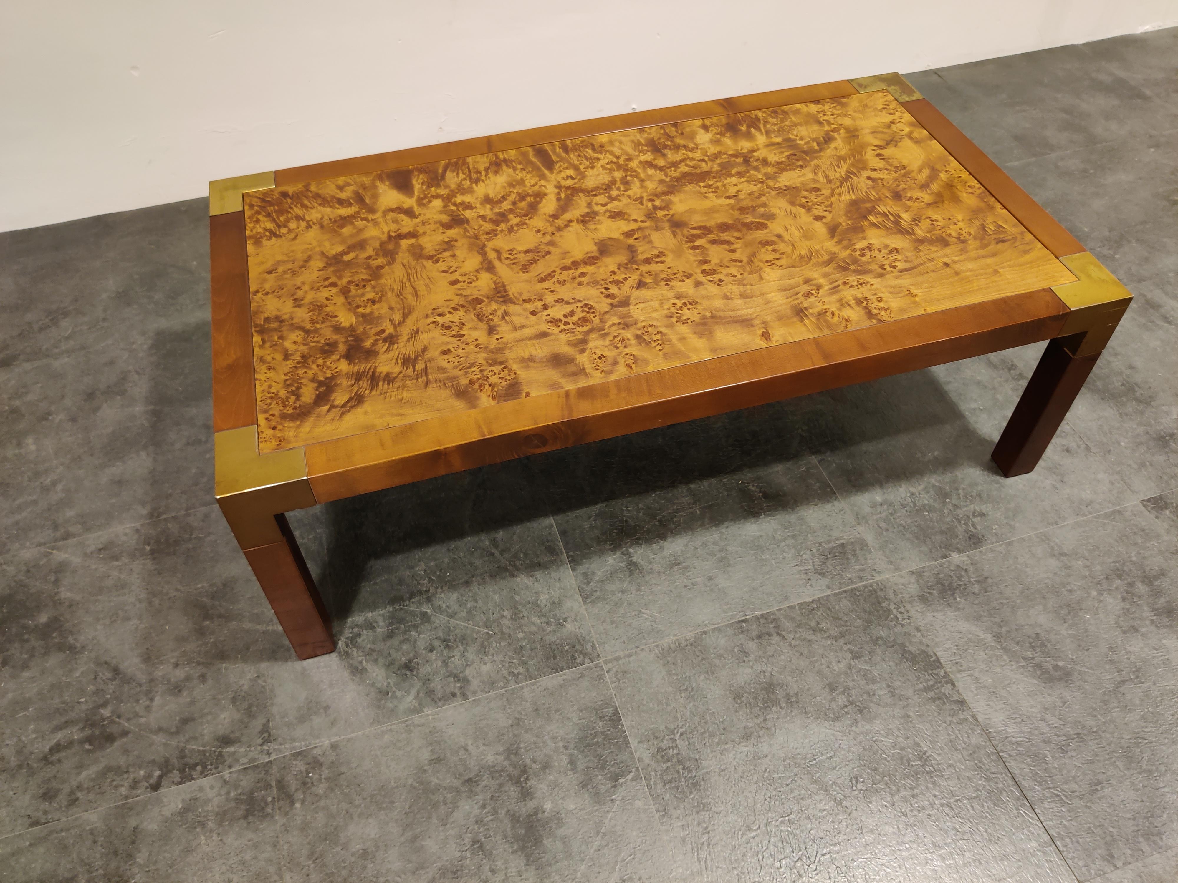 Late 20th Century Vintage Burl Wooden Coffee Table, 1970s