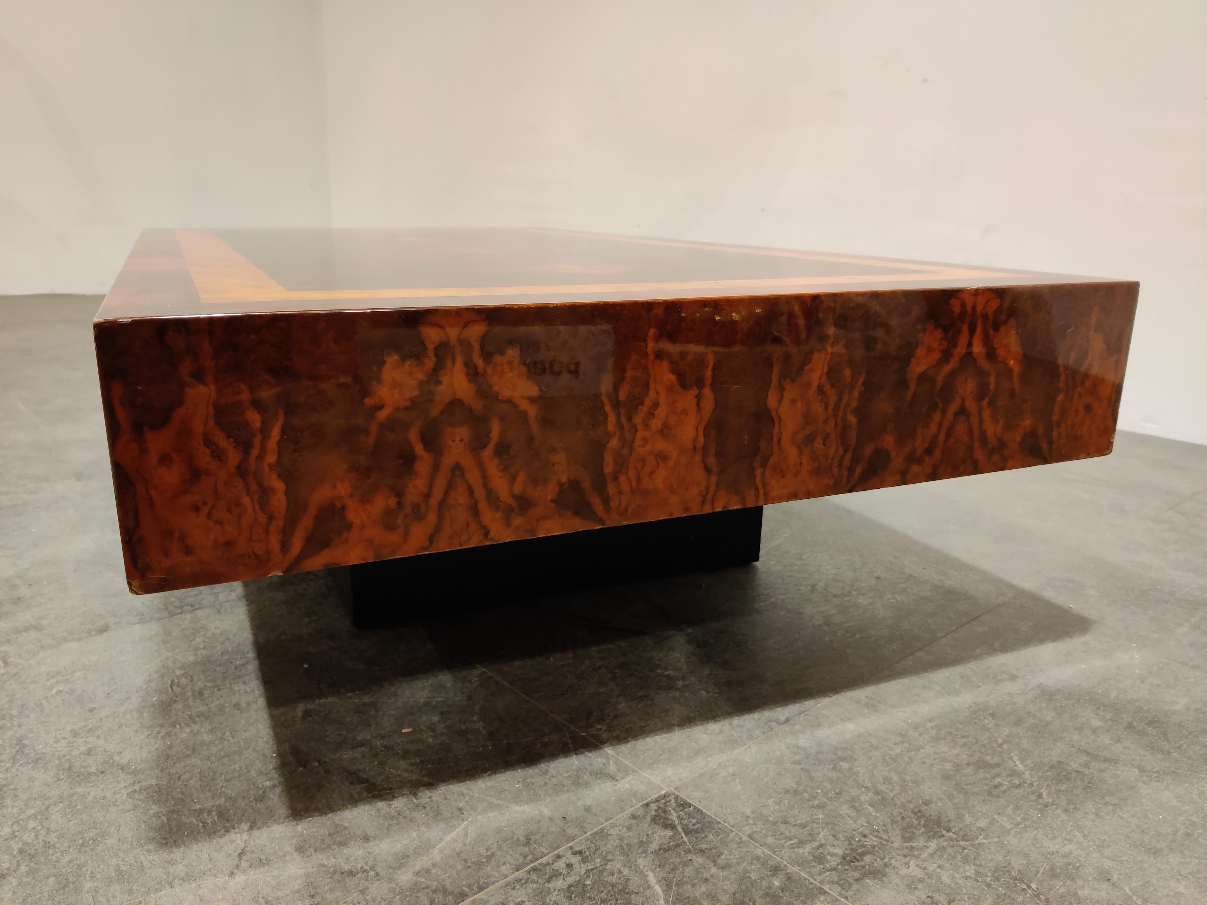 Vintage Burl Wooden Coffee Table, 1970s 2