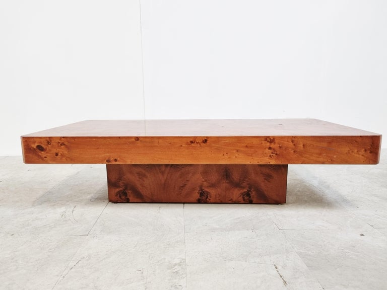 Vintage Burl Wooden Coffee Table, 1970s at 1stDibs