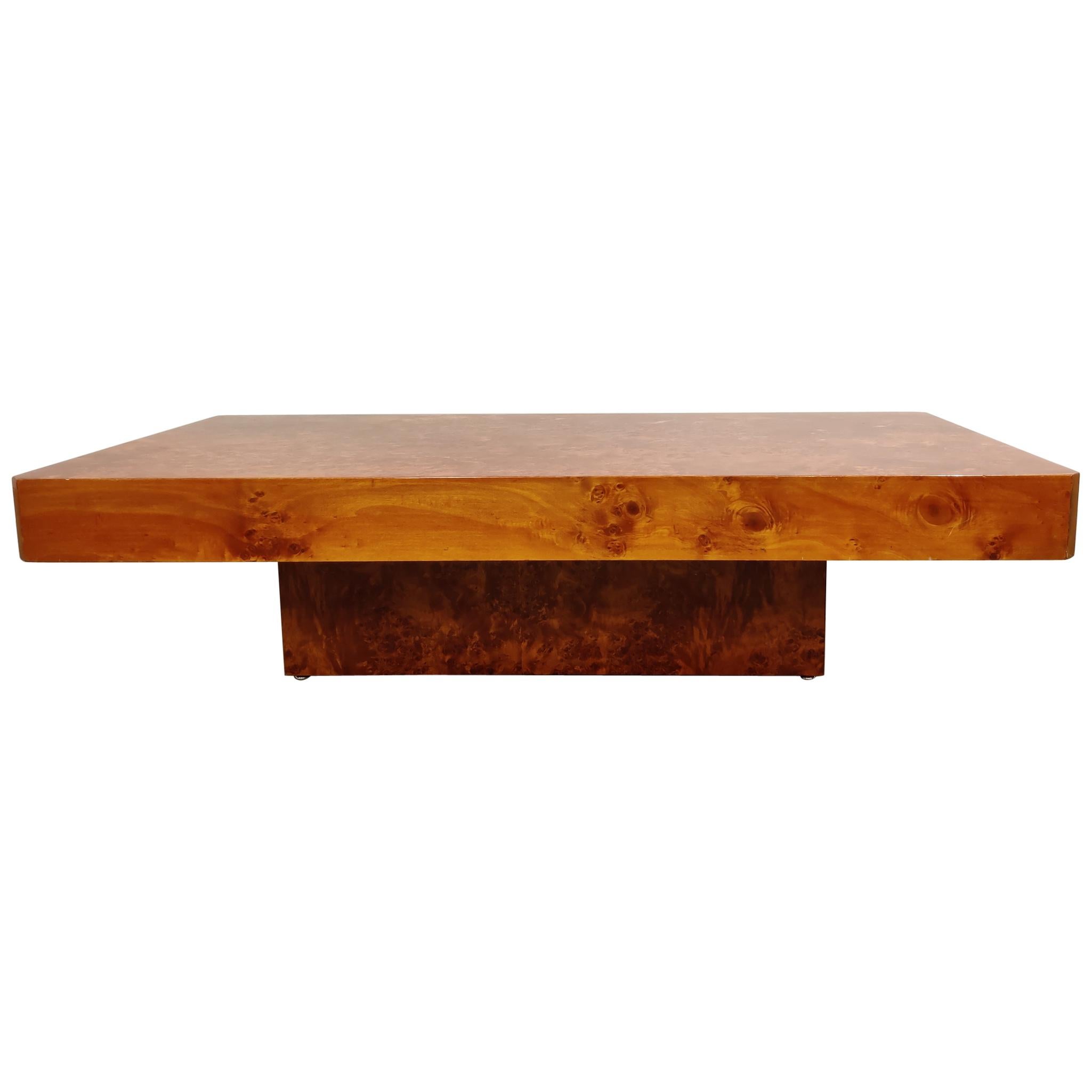 Vintage Burl Wooden Coffee Table, 1970s at 1stDibs