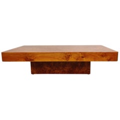 Vintage Burl Wooden Coffee Table, 1970s