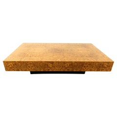 Vintage burl wooden coffee table, 1970s