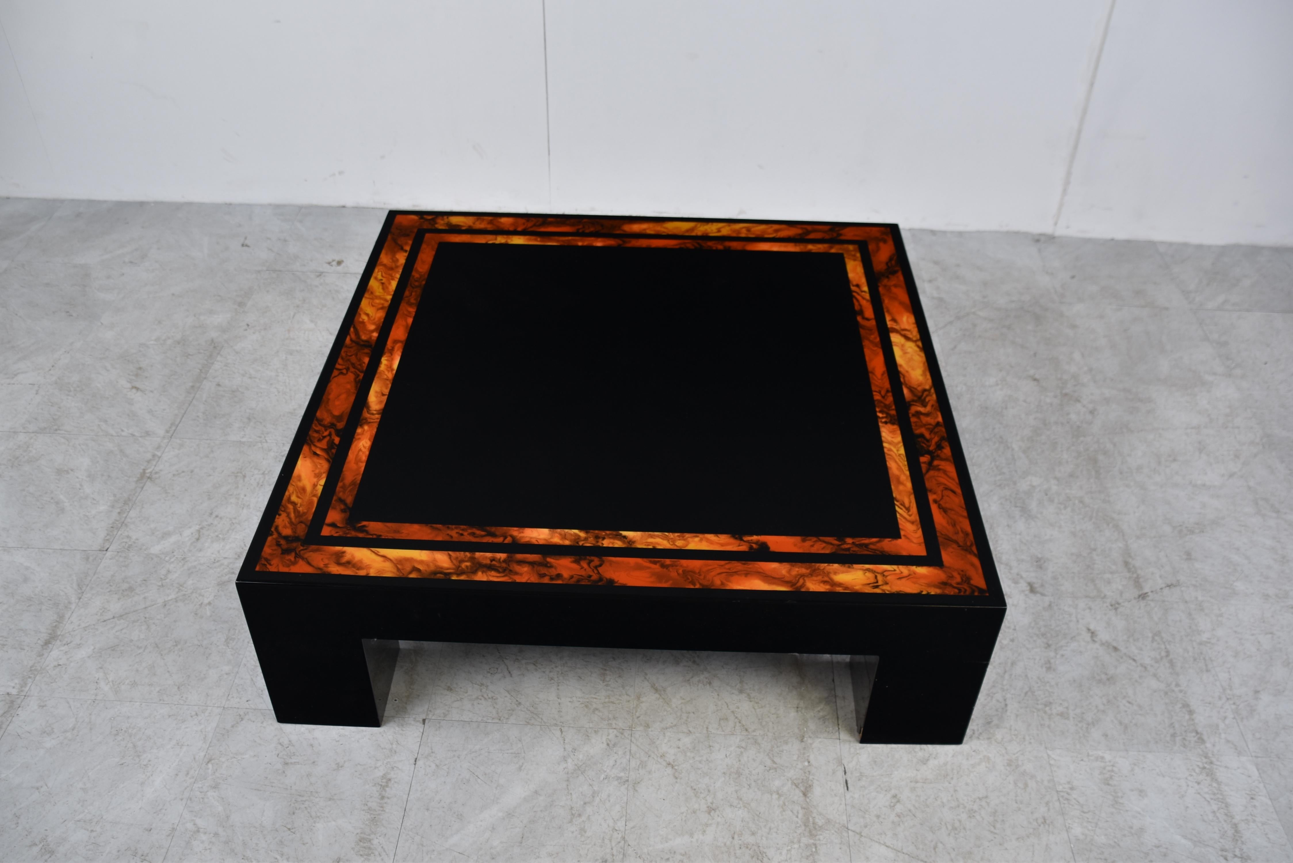 Late 20th Century Vintage Burl Wooden Coffee Table, 1980s For Sale