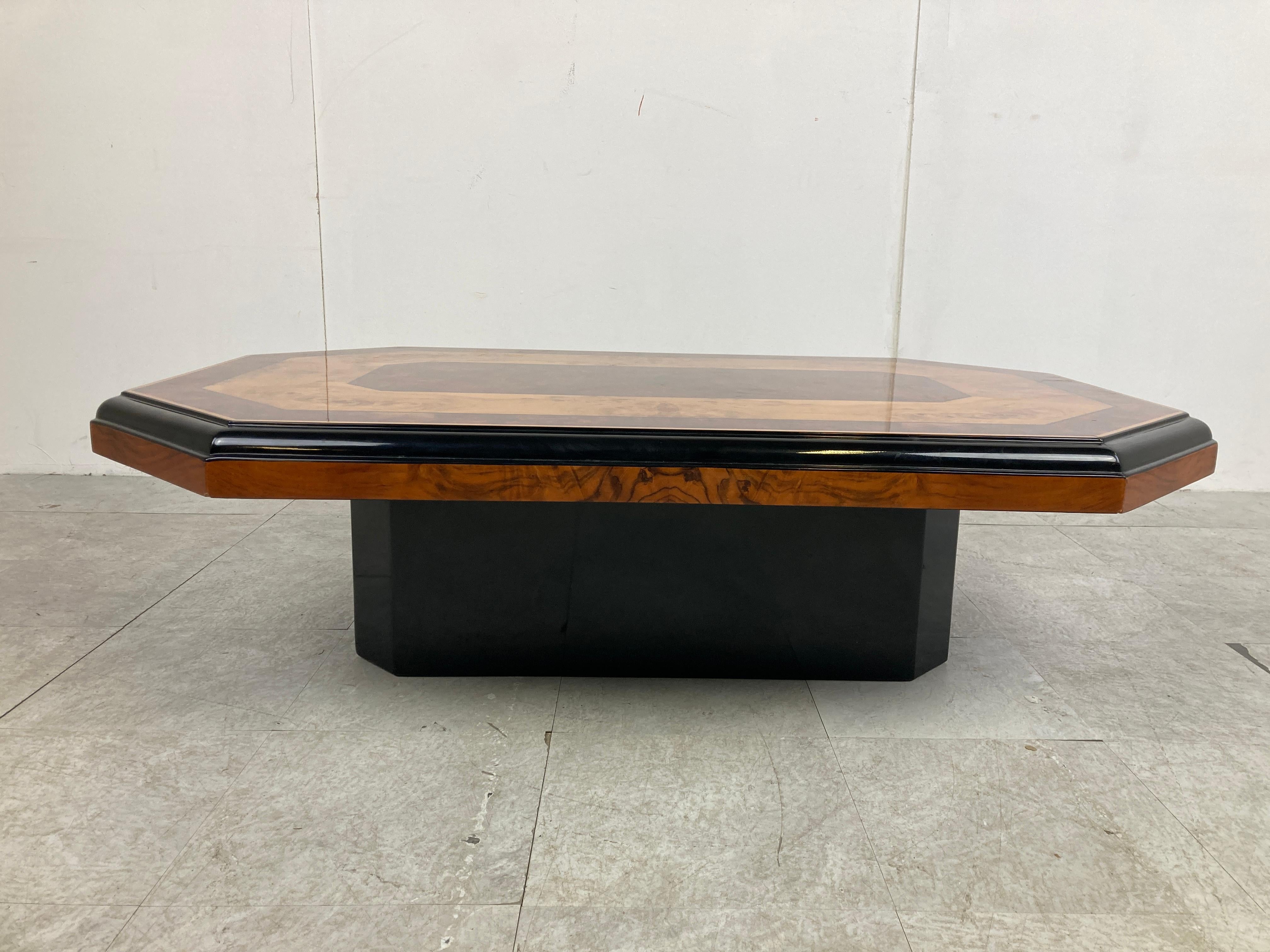 Late 20th Century Vintage Burl Wooden Coffee Table, 1980s