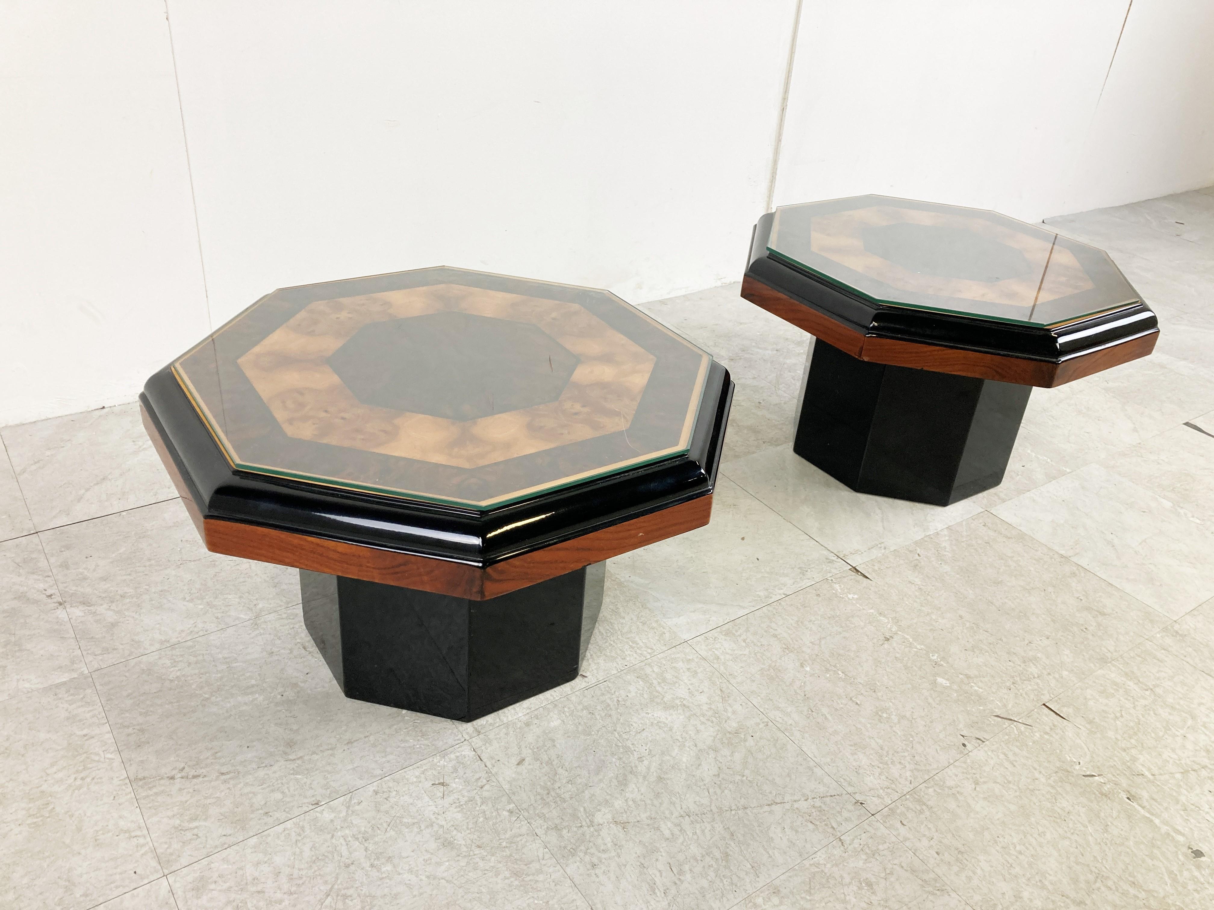 Vintage Burl Wooden Coffee Tables, 1980s For Sale 1