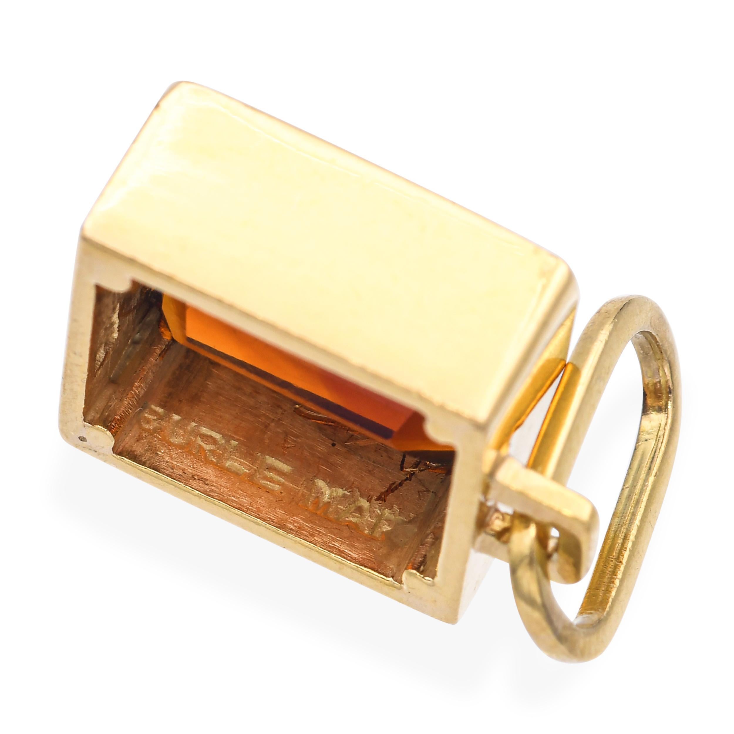 Ciondolo vintage Burle Marx in oro giallo 18 ct. 4,70 Citrino In condizioni ottime in vendita a New York, NY