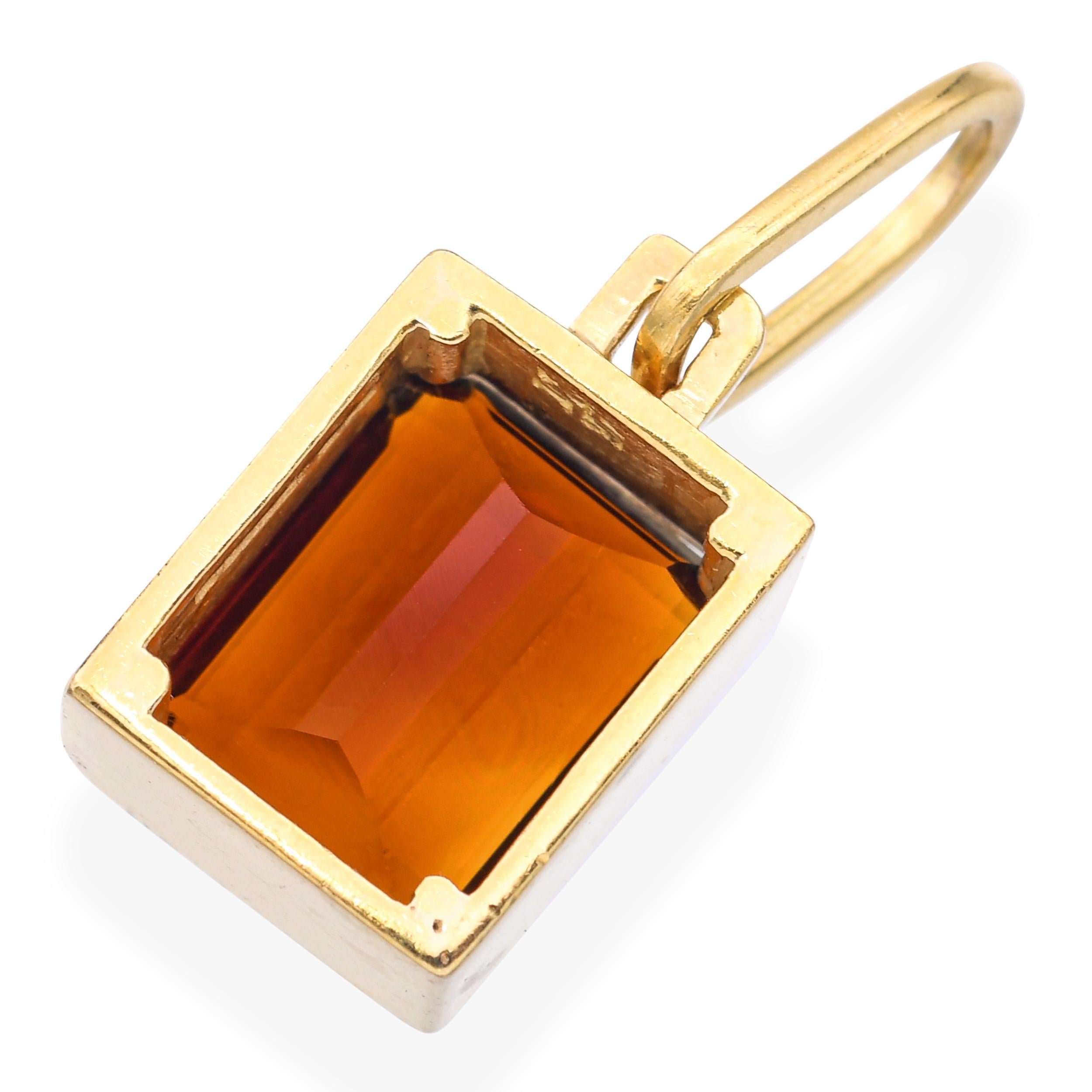 da uomo o donna Ciondolo vintage Burle Marx in oro giallo 18 ct. 4,70 Citrino in vendita