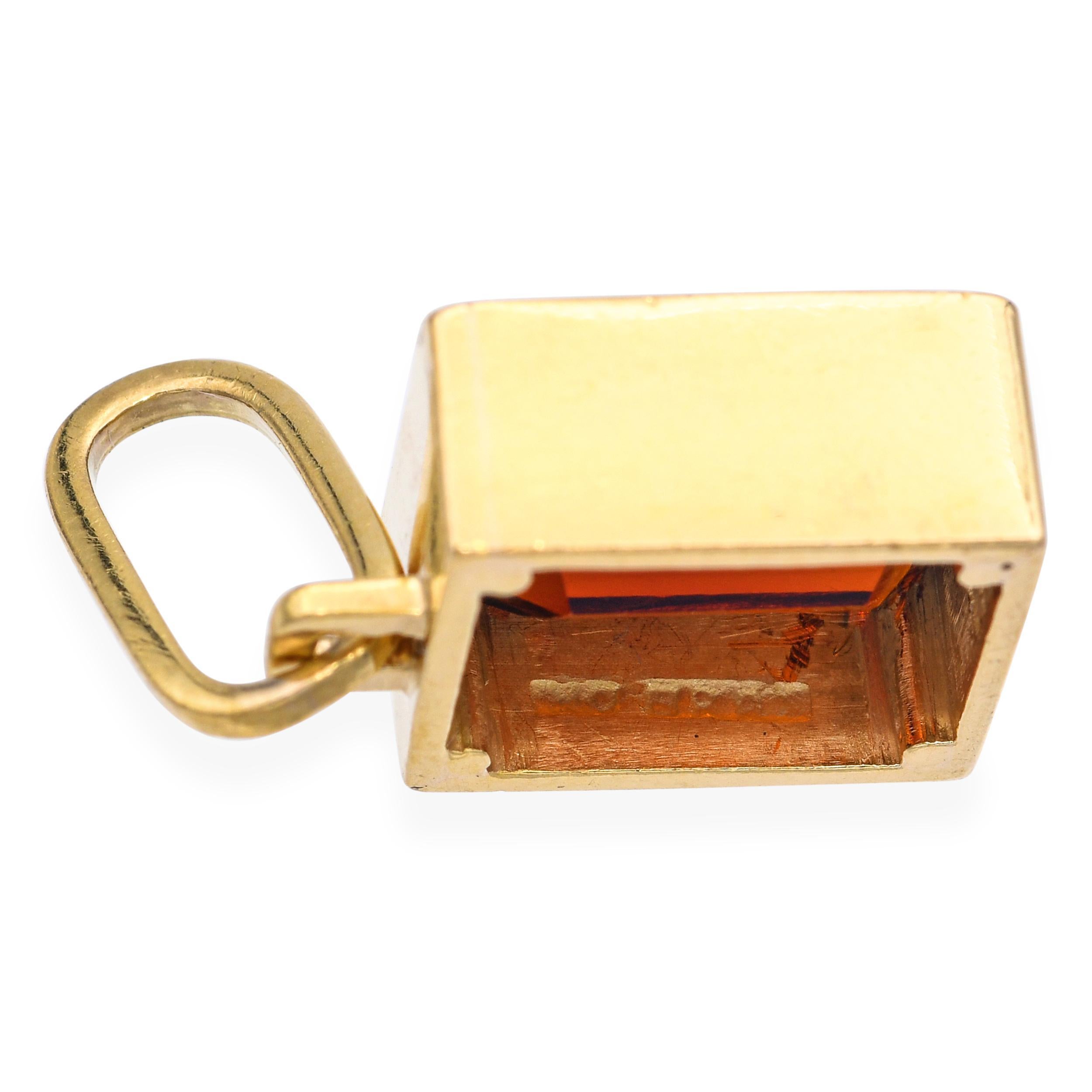 Ciondolo vintage Burle Marx in oro giallo 18 ct. 4,70 Citrino in vendita 1