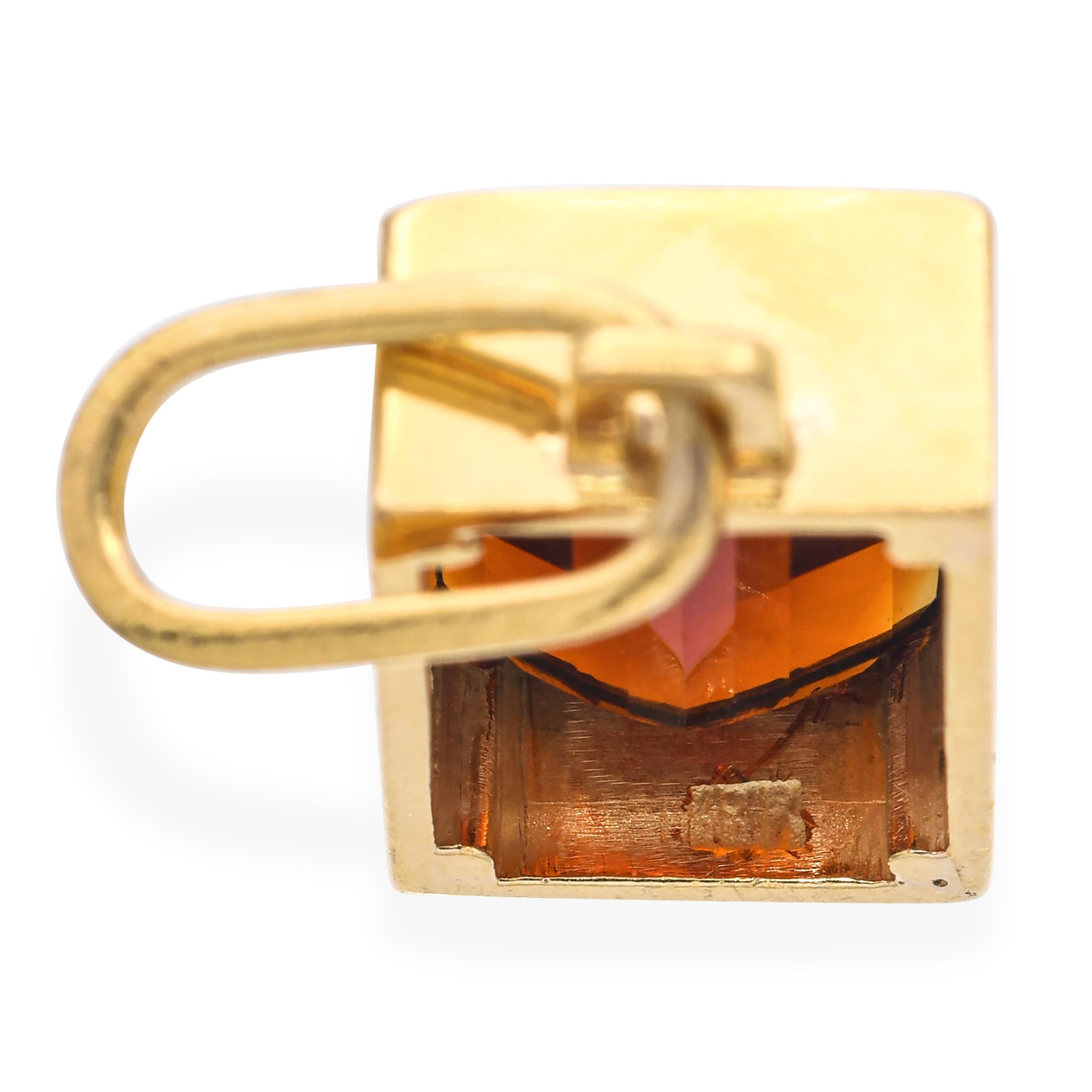 Ciondolo vintage Burle Marx in oro giallo 18 ct. 4,70 Citrino in vendita 2