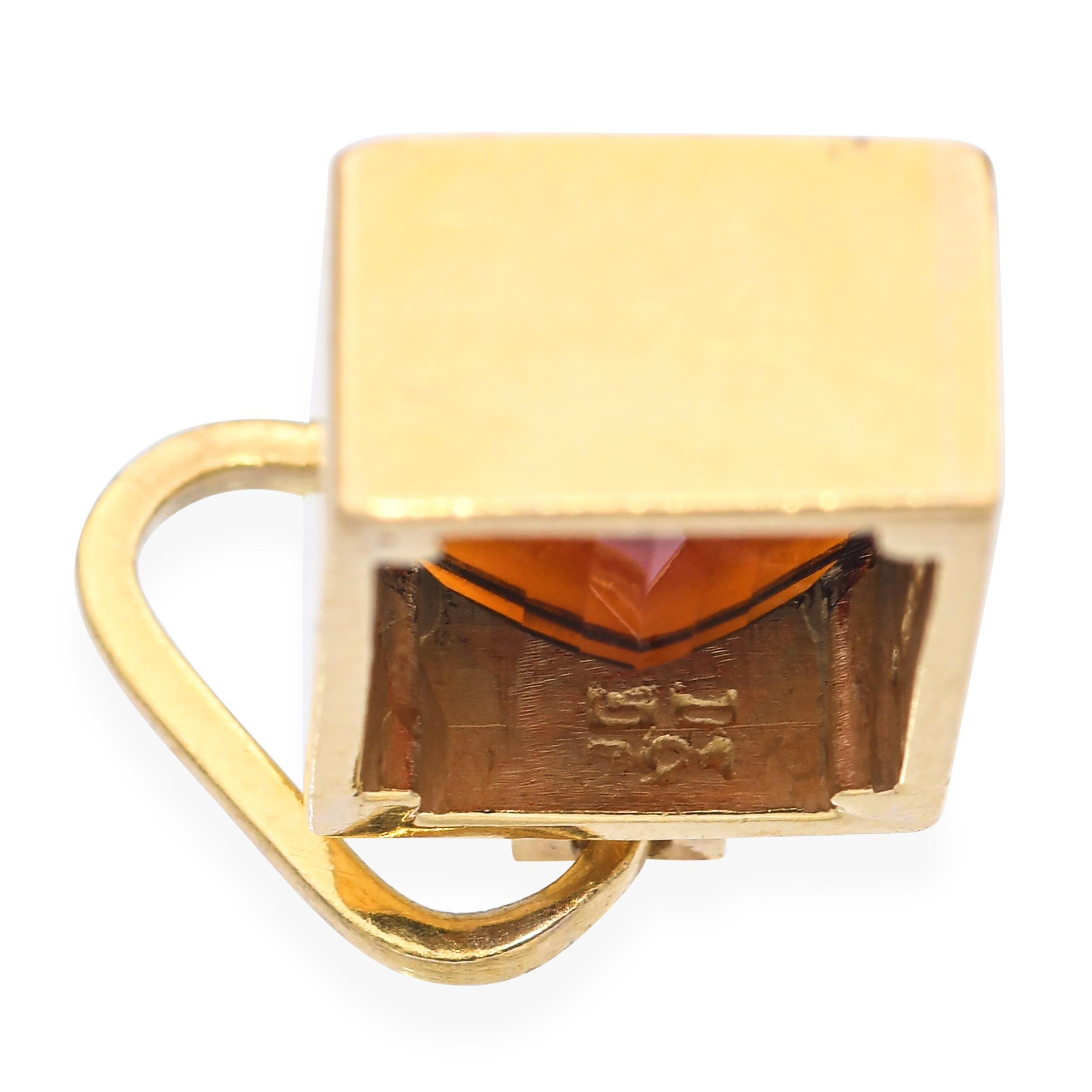 Ciondolo vintage Burle Marx in oro giallo 18 ct. 4,70 Citrino in vendita 4