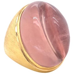 Vintage Burle Marx Modernist Rose Quartz 18 Karat Gold Ring