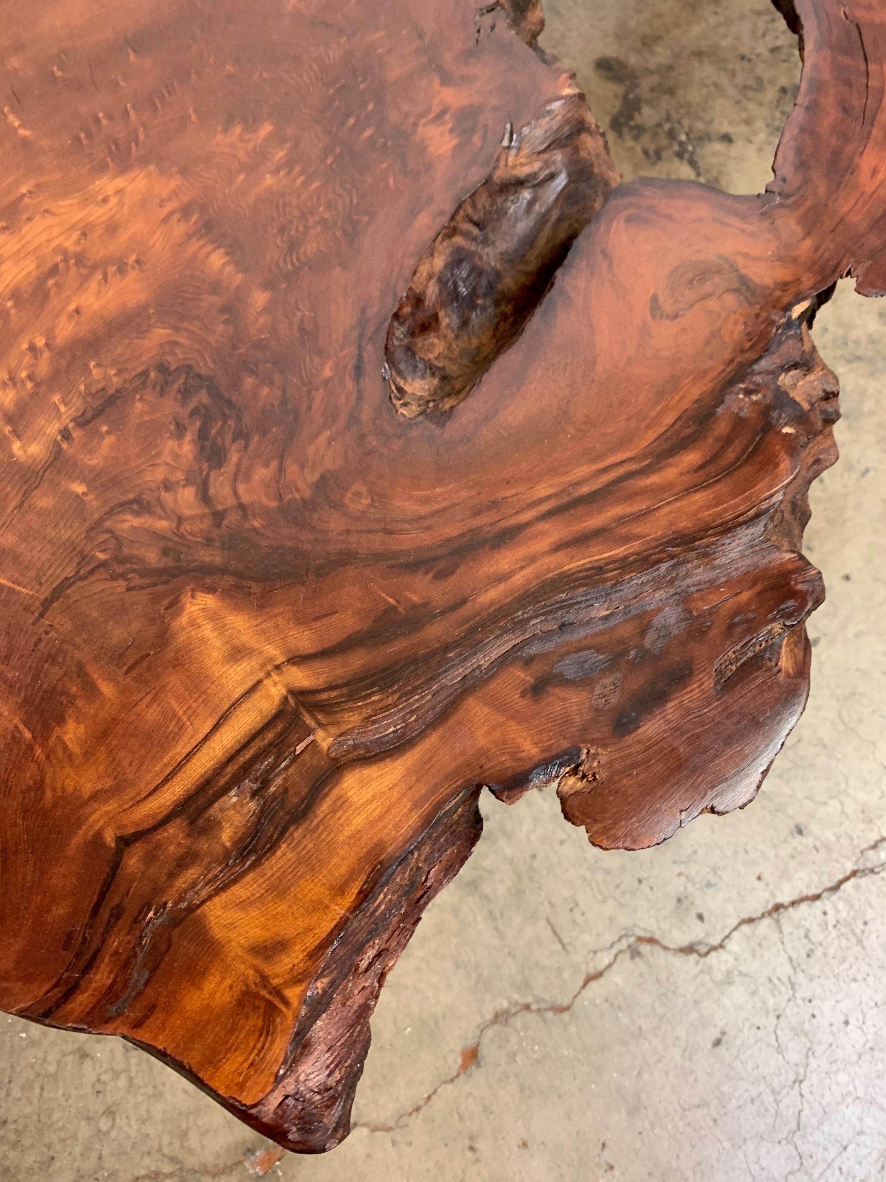 Vintage Burled Live Edge Coffee Table 9