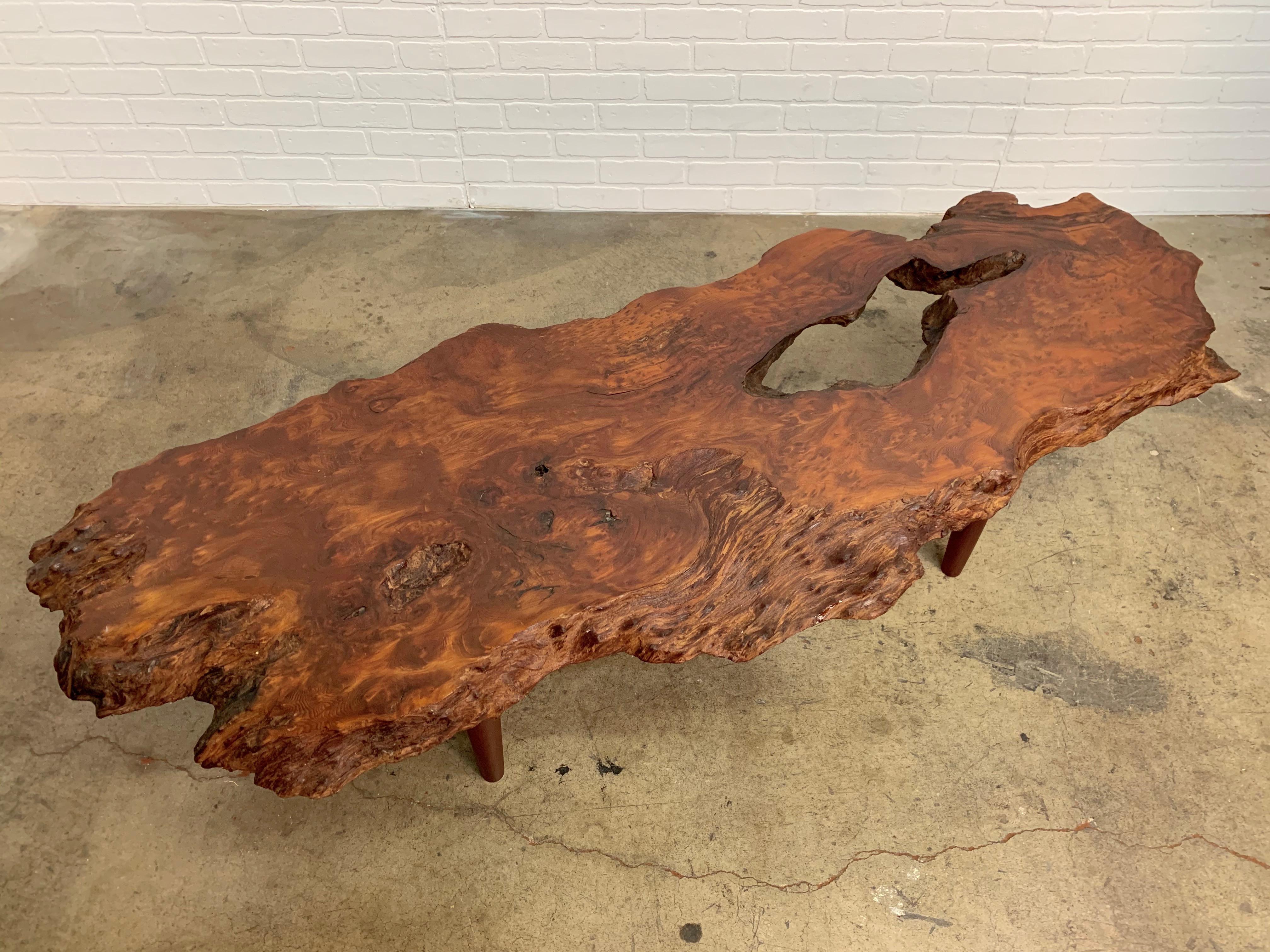vintage live edge coffee table