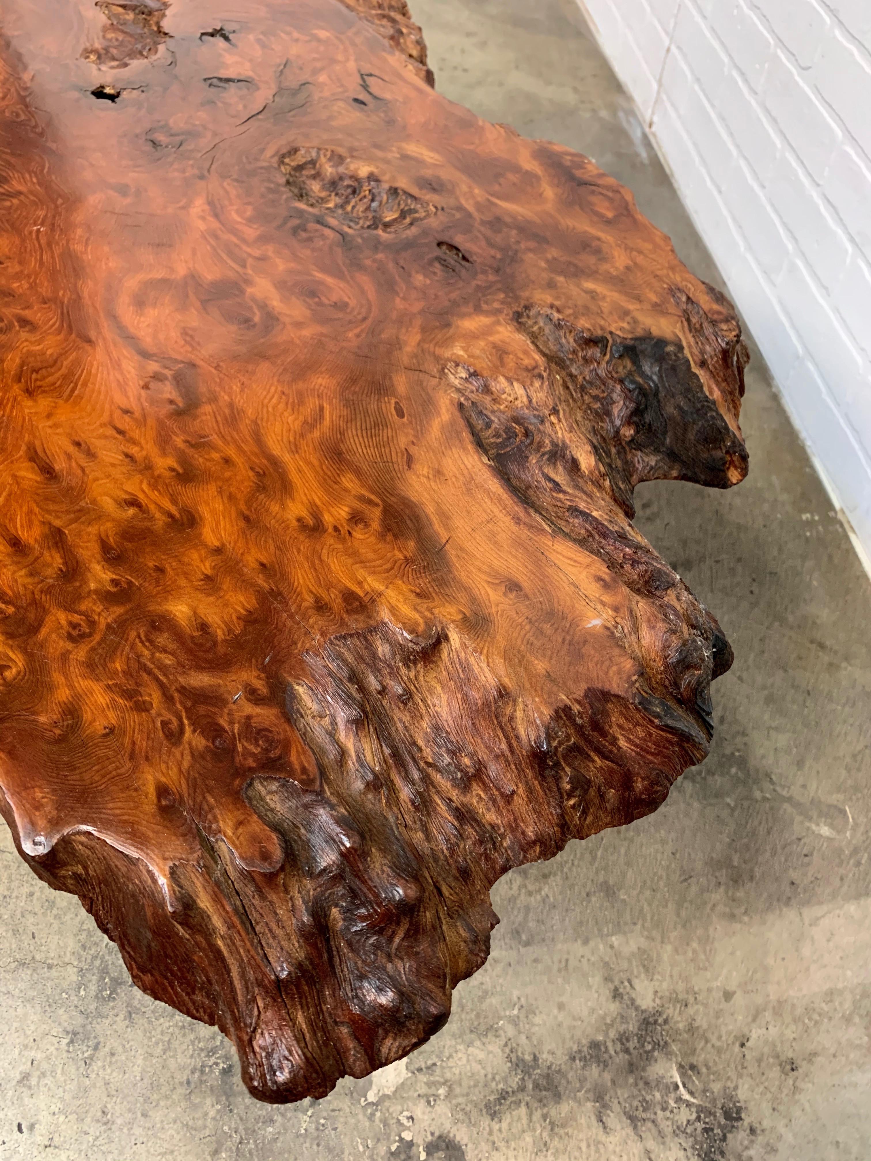 Vintage Burled Live Edge Coffee Table 2