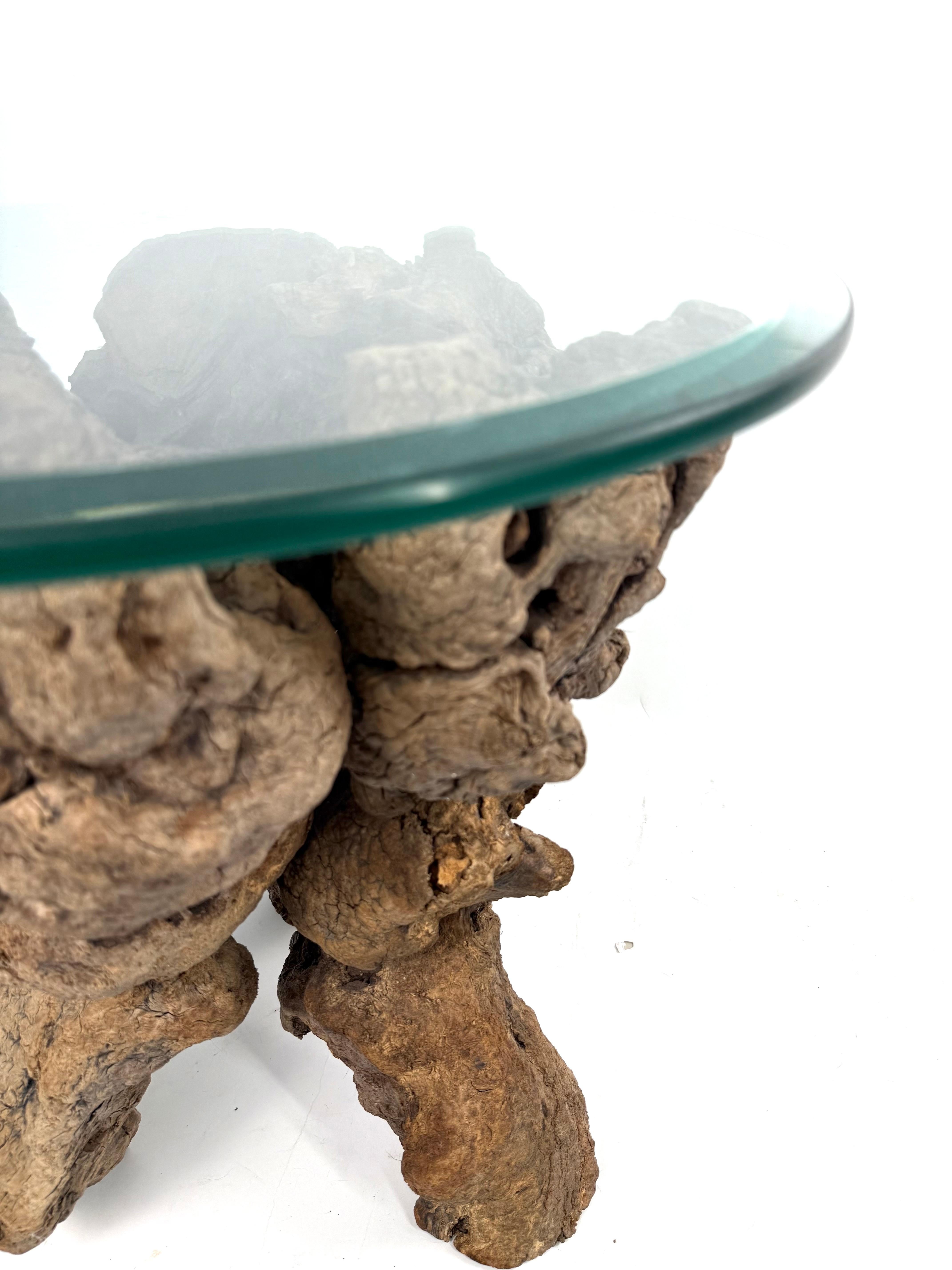 Vintage Burled Root Side Table In Good Condition For Sale In Dallas, TX