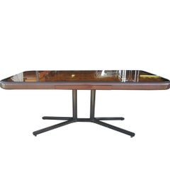 Vintage Helikon Burled Top Desk Table on a Bronze Base