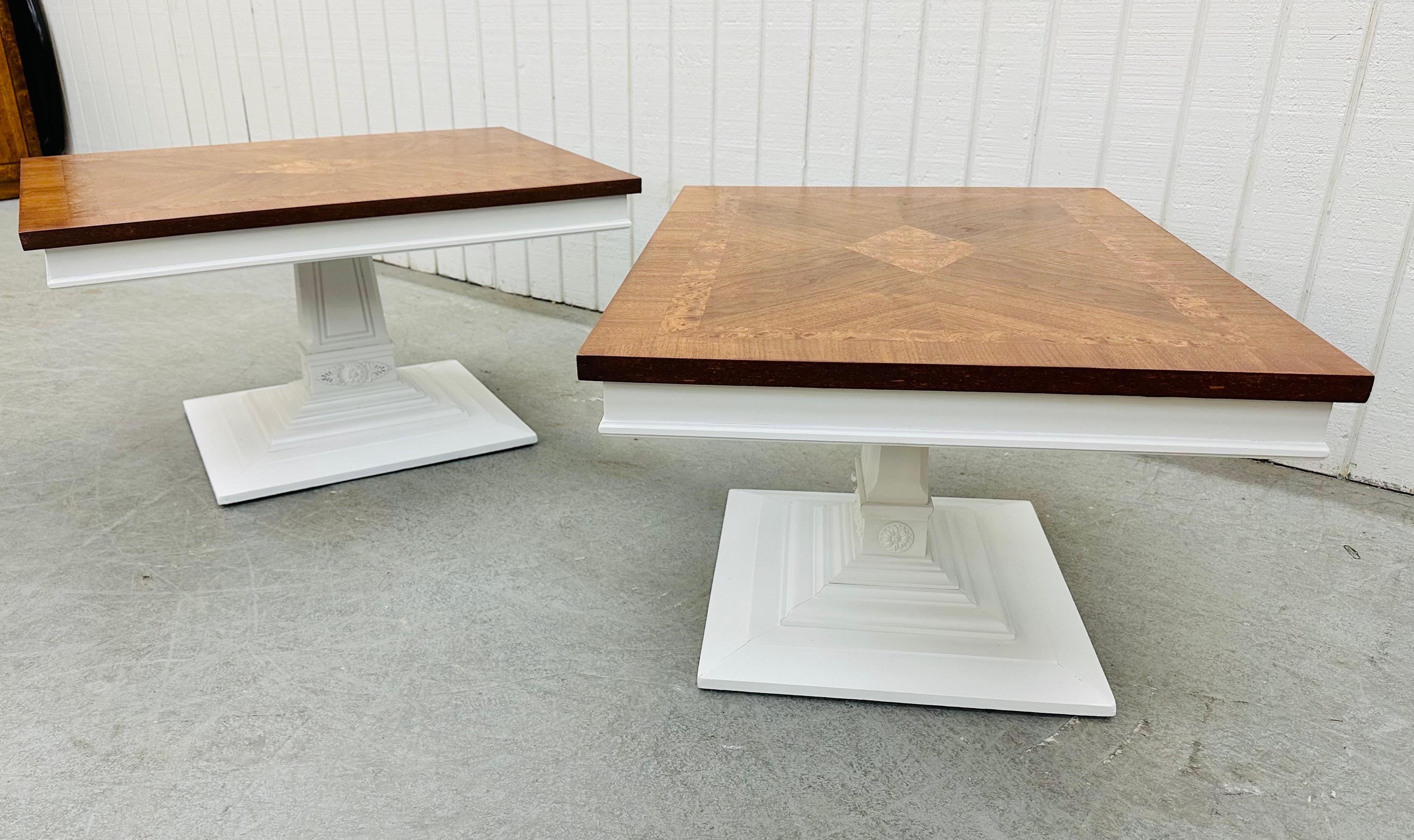 Vintage Burled Walnut Side Tables - Set of 2 In Good Condition For Sale In Clarksboro, NJ