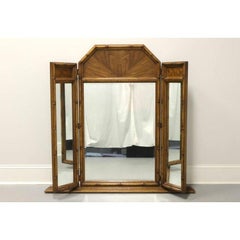 BURLINGTON HOUSE Asian Faux Bamboo Tri-Fold Dresser Mirror