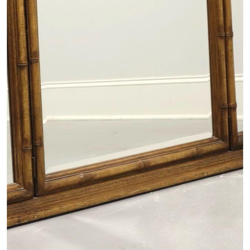 BURLINGTON HOUSE Asian Faux Bamboo Tri-Fold Dresser Mirror In Good Condition For Sale In Charlotte, NC