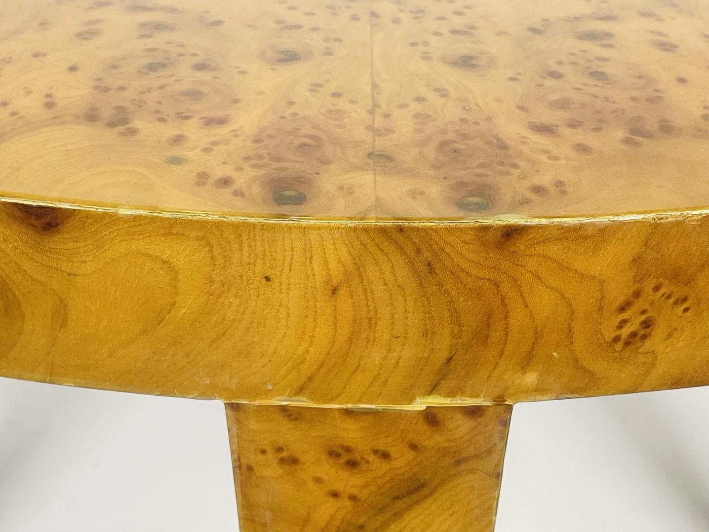 Mid-20th Century Vintage Burlwood Center Table, USA 1960's For Sale