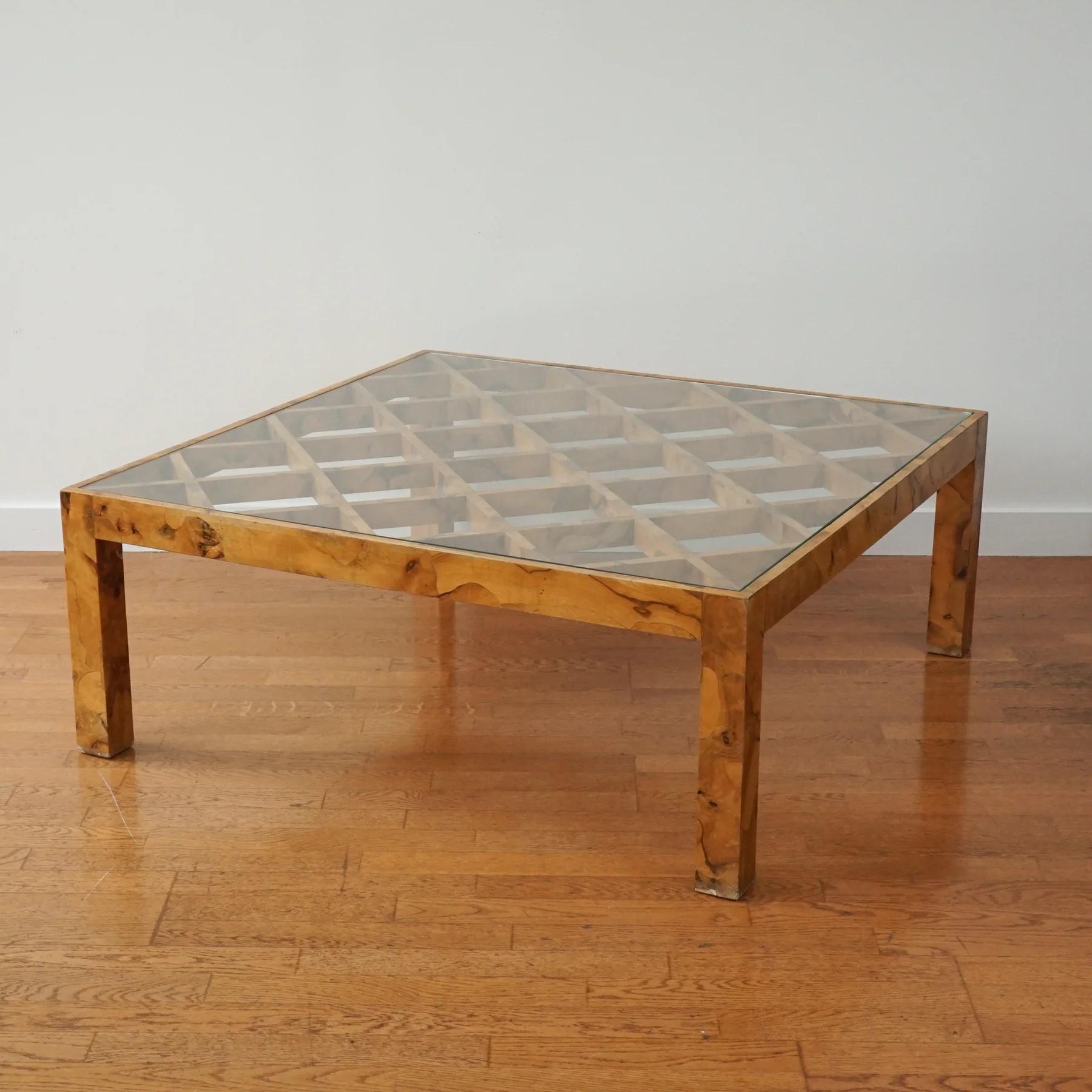 Mid-Century Modern Vintage Burlwood Coffee Table For Sale