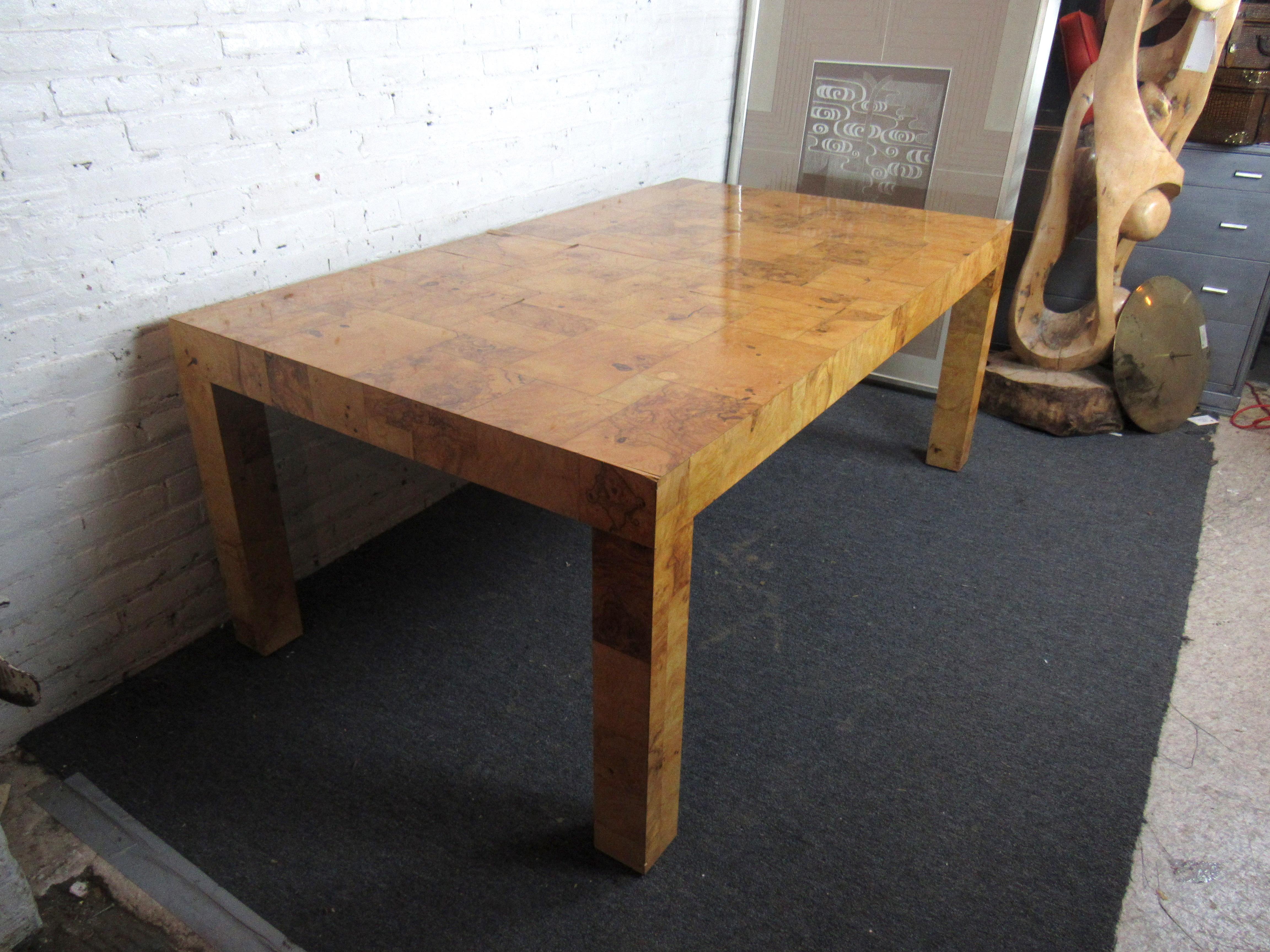 vintage burl wood dining table