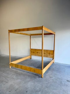 Vintage Burlwood King Canopy Bedframe, Henredon Scene Two