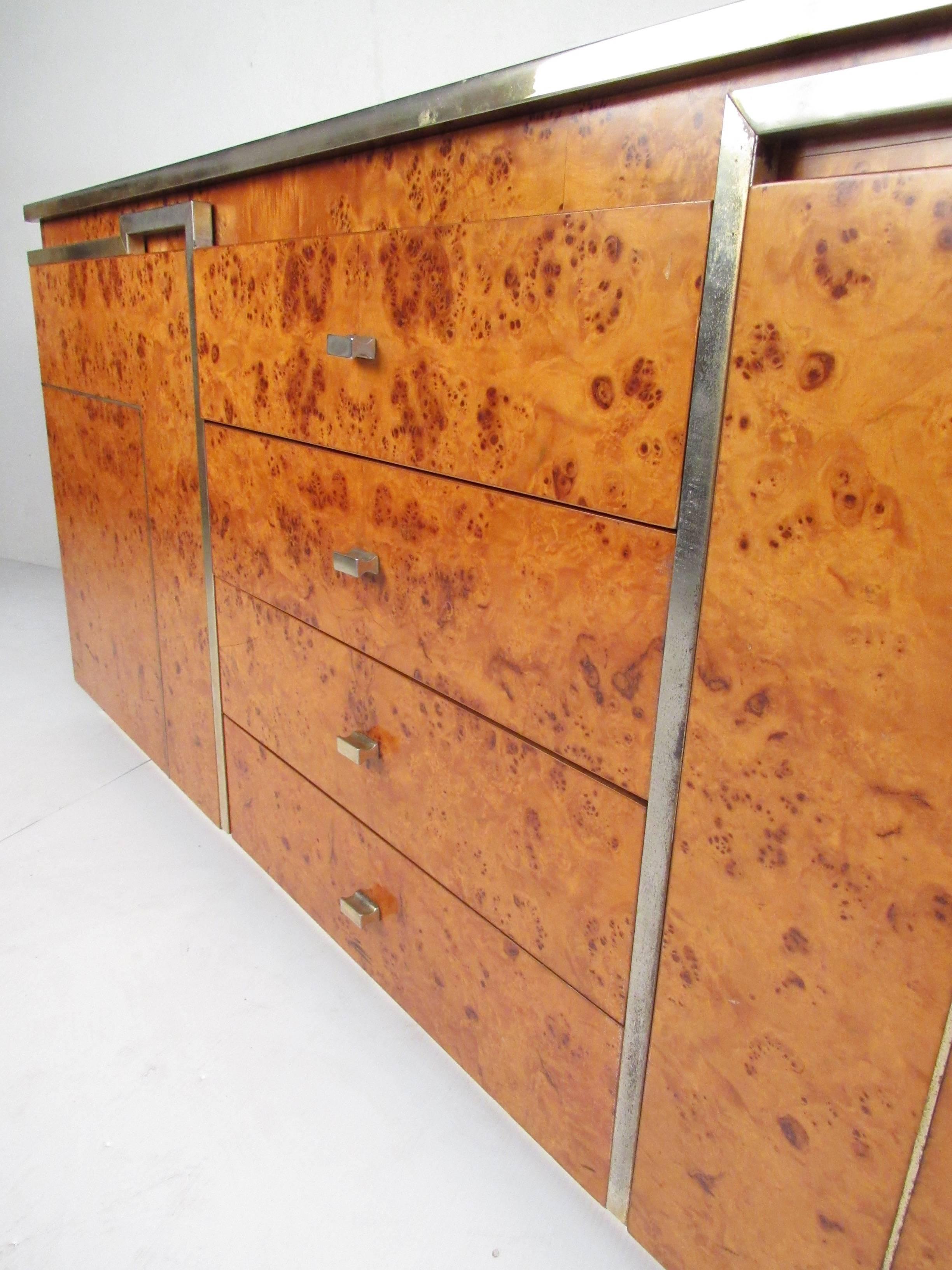 Vintage Burl Wood Sideboard after Romeo Rega For Sale 1
