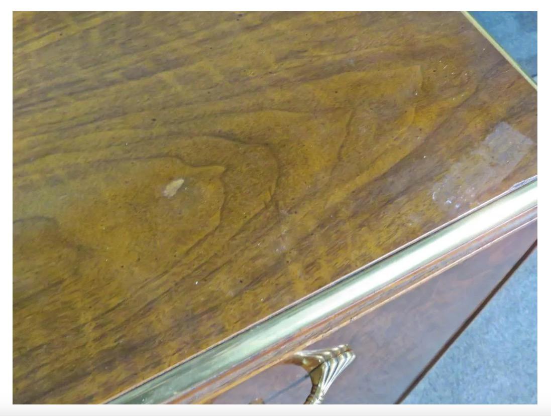 Brass Vintage Burlwood Sideboard by Founders