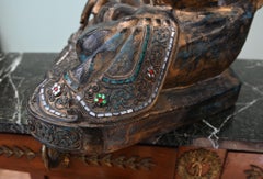 Vintage Burmese Buddha Statue Seated Meditation Lotus Pose