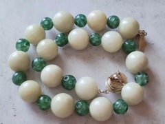 Vintage Burmese Carved Jade Necklace