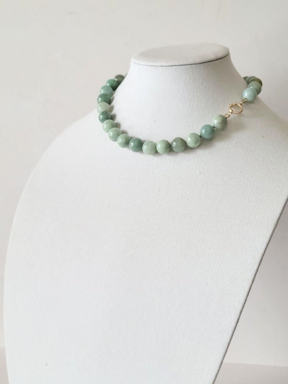 Vintage Burmese Jade Necklace For Sale 6