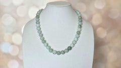Vintage Burmese Jadeite Jade Knotted Beaded Necklace 24", circa 1980s
