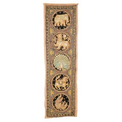 Vintage Burmese Kalaga Tapestry Embroidered Wall Hanging 1960