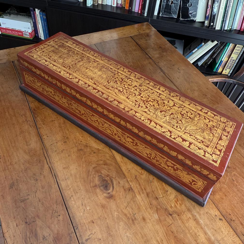 Vintage Burmese Kammavaca Manuscript Chest For Sale 4