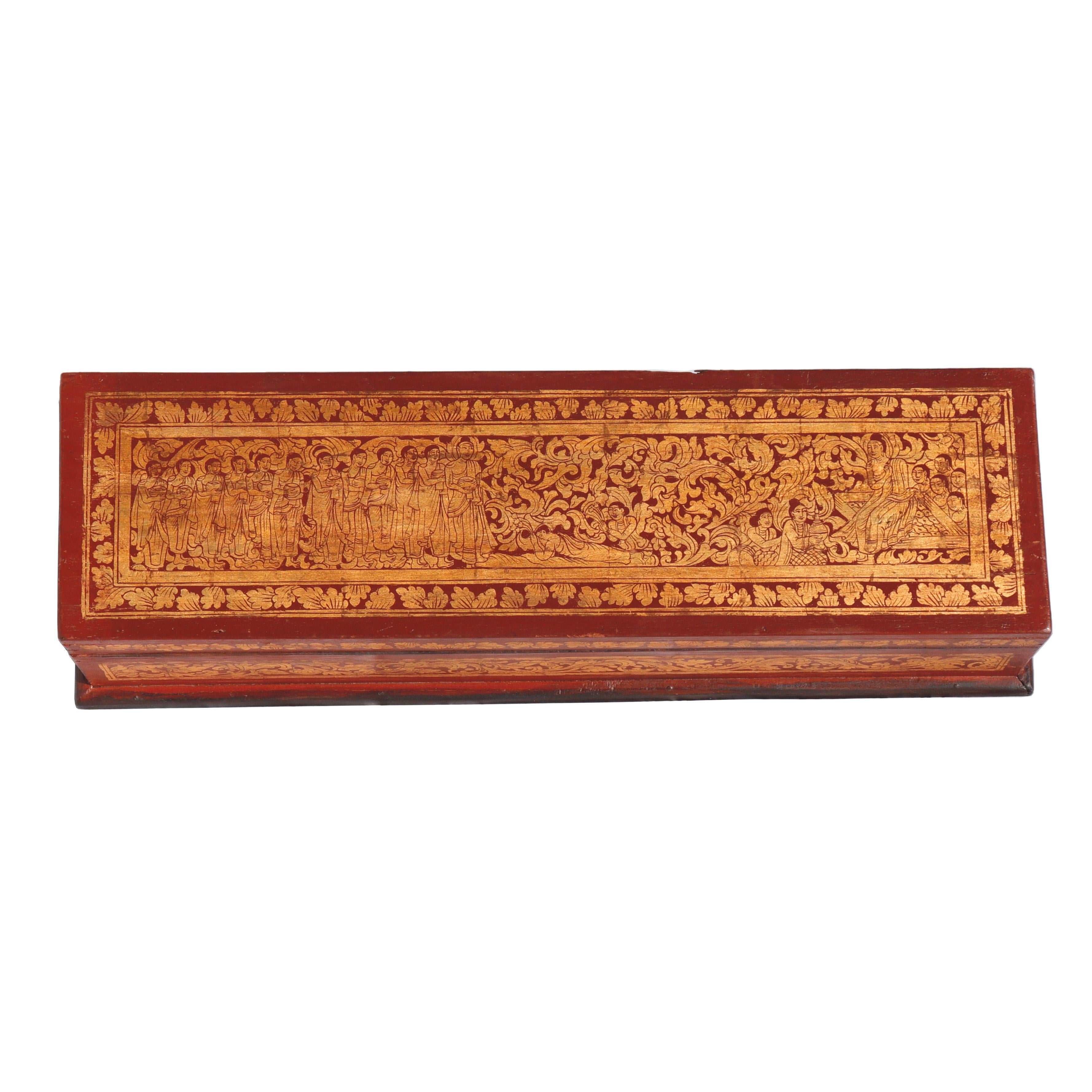 Vintage Burmese Kammavaca Manuscript Chest For Sale 5