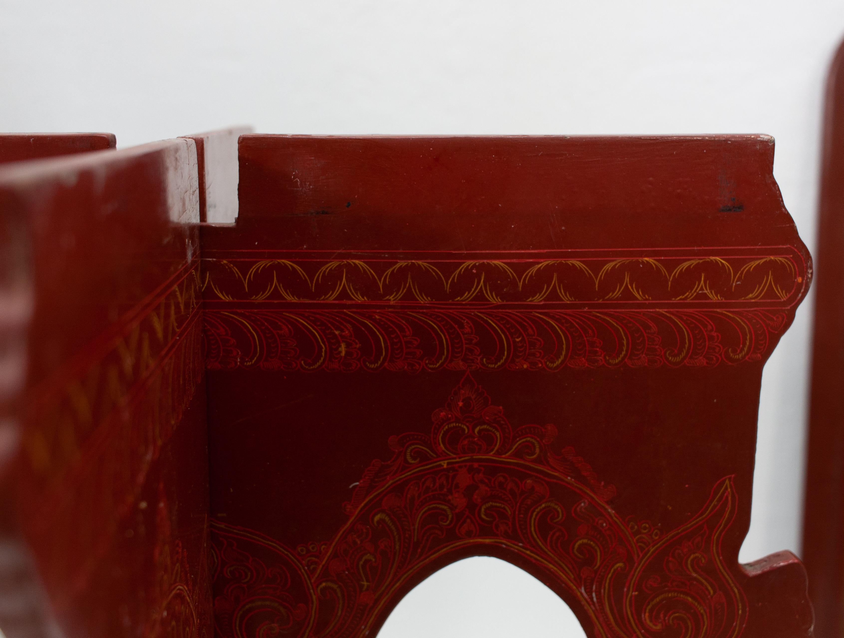 Mid-20th Century Vintage Burmese Lacquered Side Table